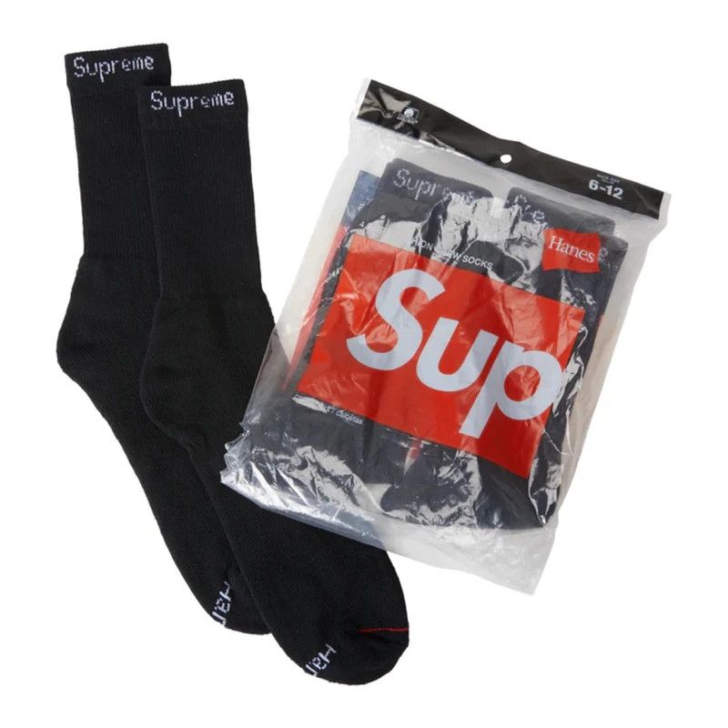 Supreme MM6 Maison Margiela Hanes Crew Socks (1 Pack) Black