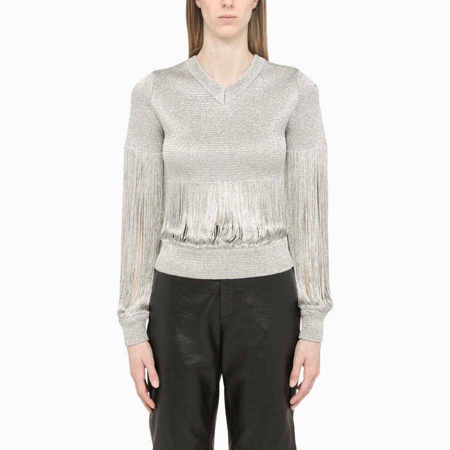 Bottega Veneta o1d2blof0824 Pullover in Silver Size L / US 10 / IT 46 - 1 Thumbnail