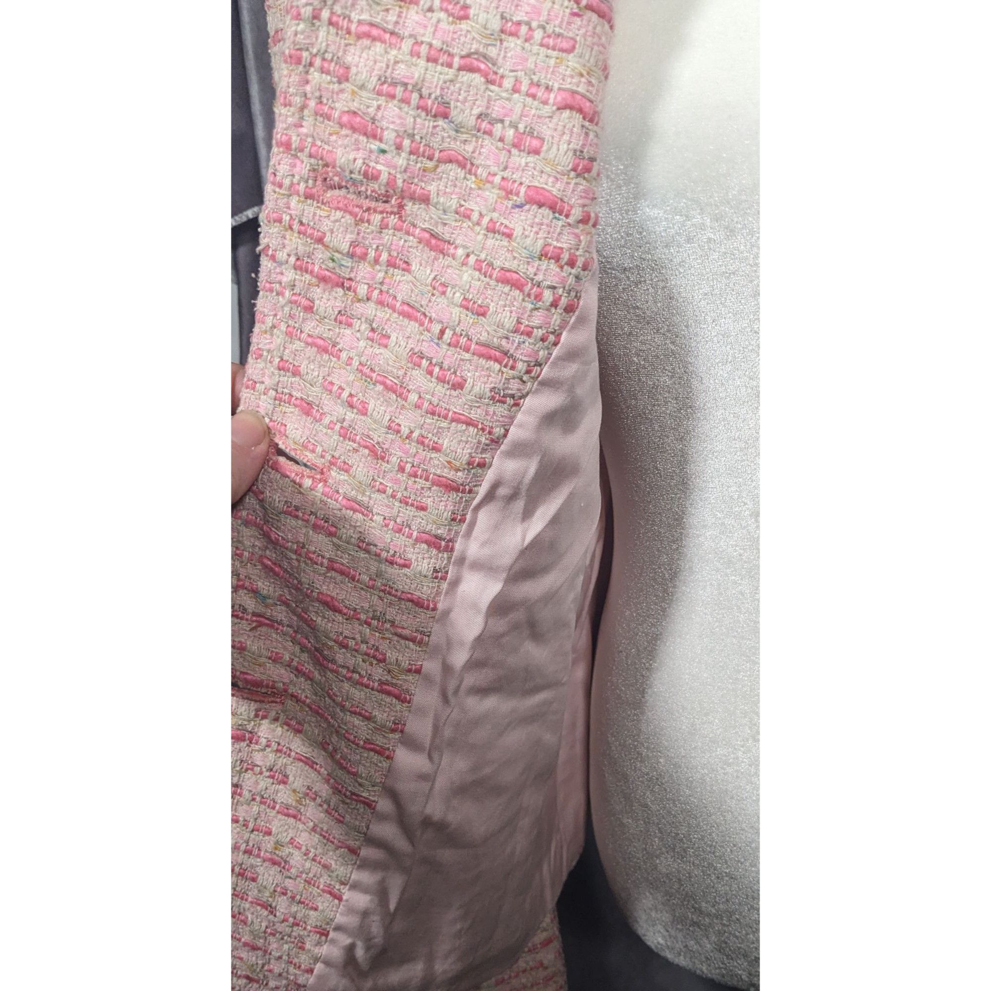 Other Vintage Textured Pink And White Woven Button Front Blazer Size M / US 6-8 / IT 42-44 - 8 Thumbnail