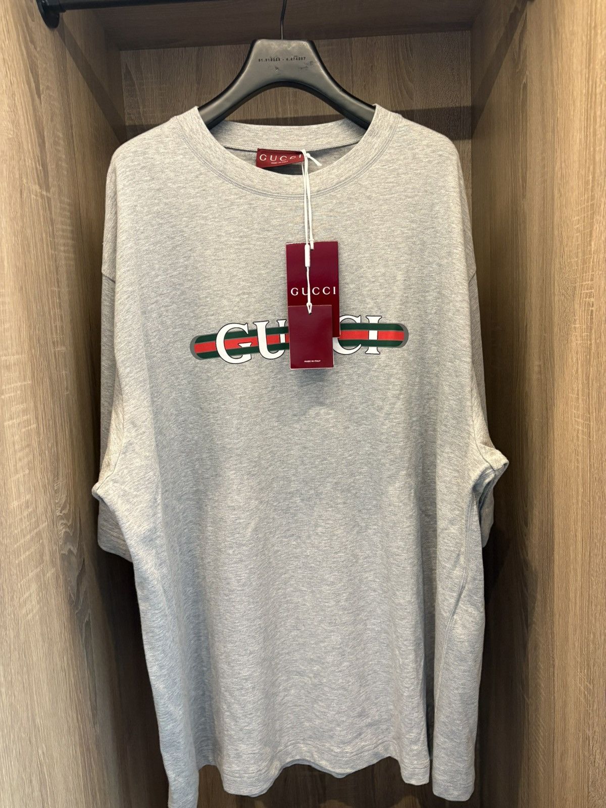 Gucci GUCCI GREY LOGO TEE Size US XXL / EU 58 / 5 - 1 Thumbnail