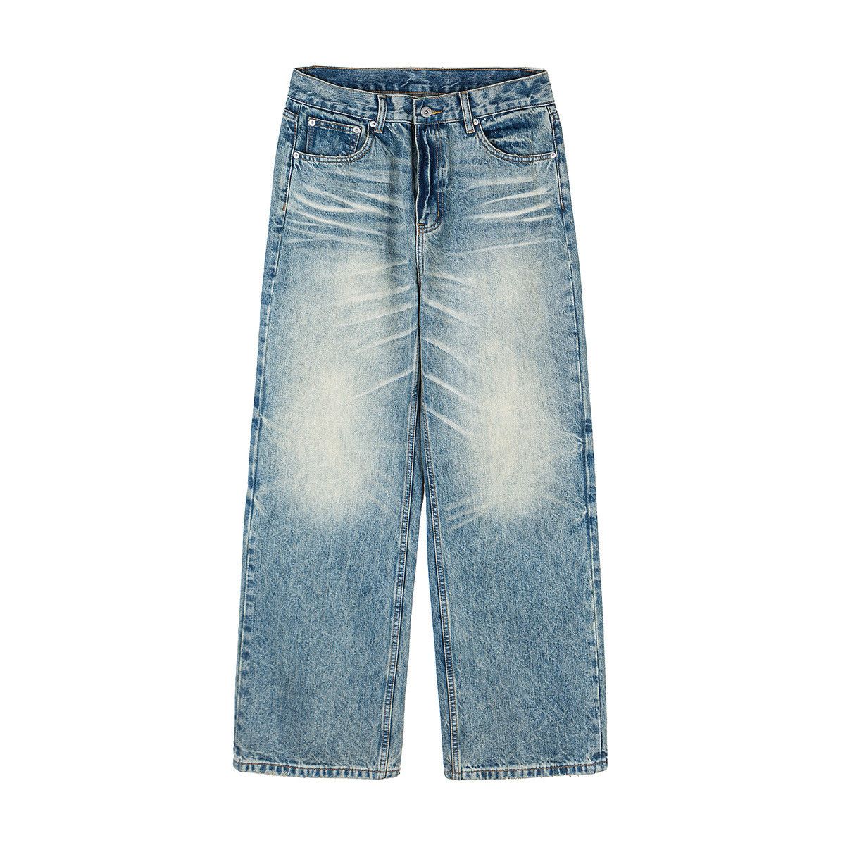 Vintage Retro loose straight leg casual washed jeans Size US 32 / EU 48 - 1 Thumbnail