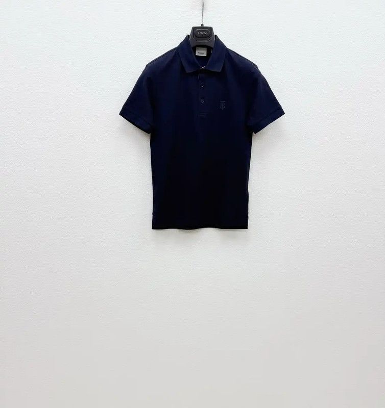 Burberry Navy Cotton Short Sleeve T-Shirt