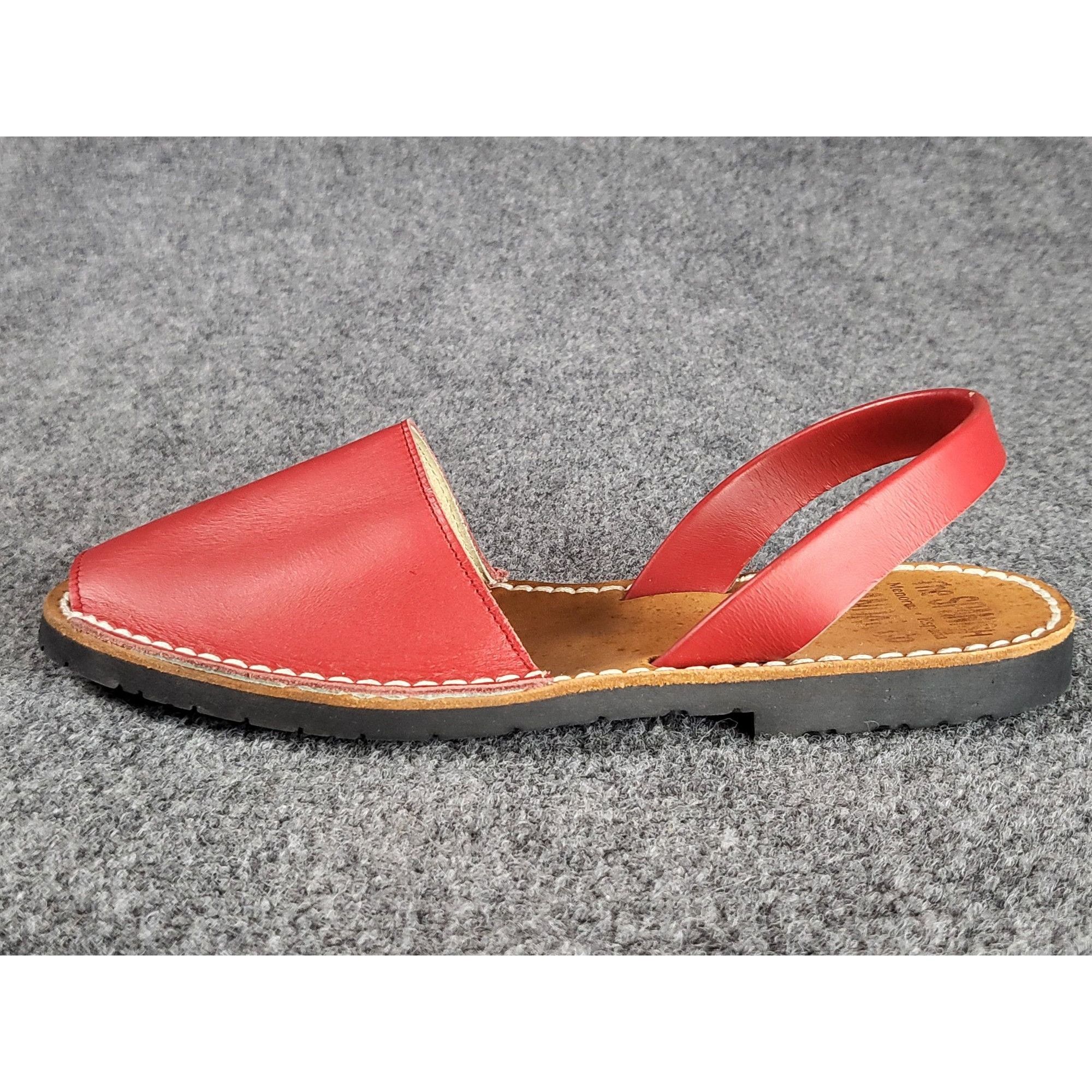 Malibu Sandals The Spanish Sandal Company Women Sz 38 EU 7.5 US Red Leather Size US 7.5 / IT 37.5 - 1 Thumbnail