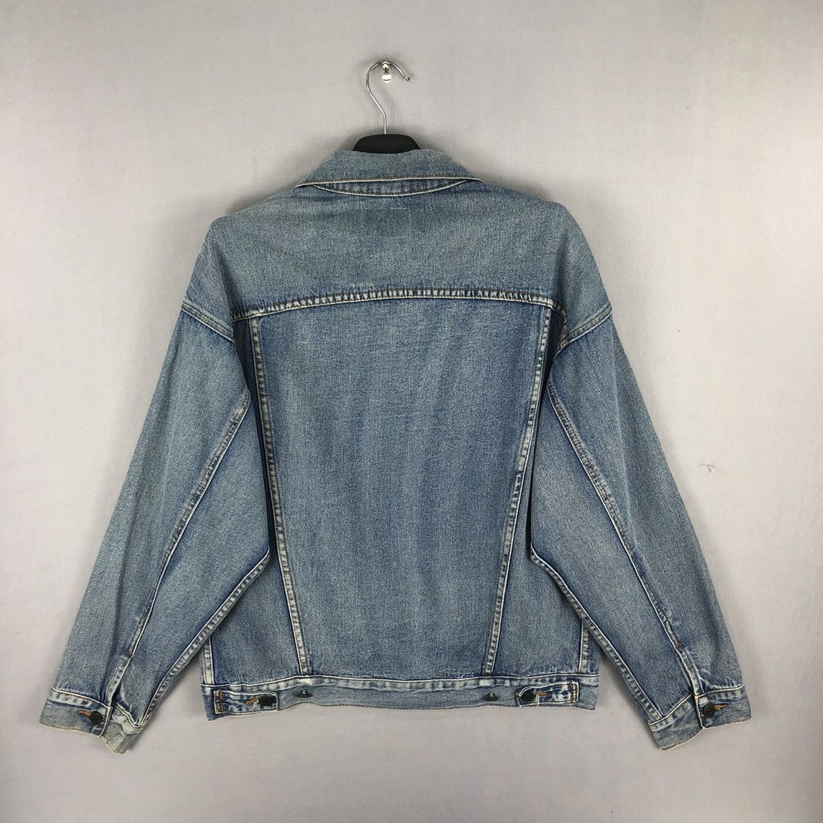 Japanese Brand Vintage Trucker Jacket Light Blue Denim by One Way Size US L / EU 52-54 / 3 - 4 Thumbnail