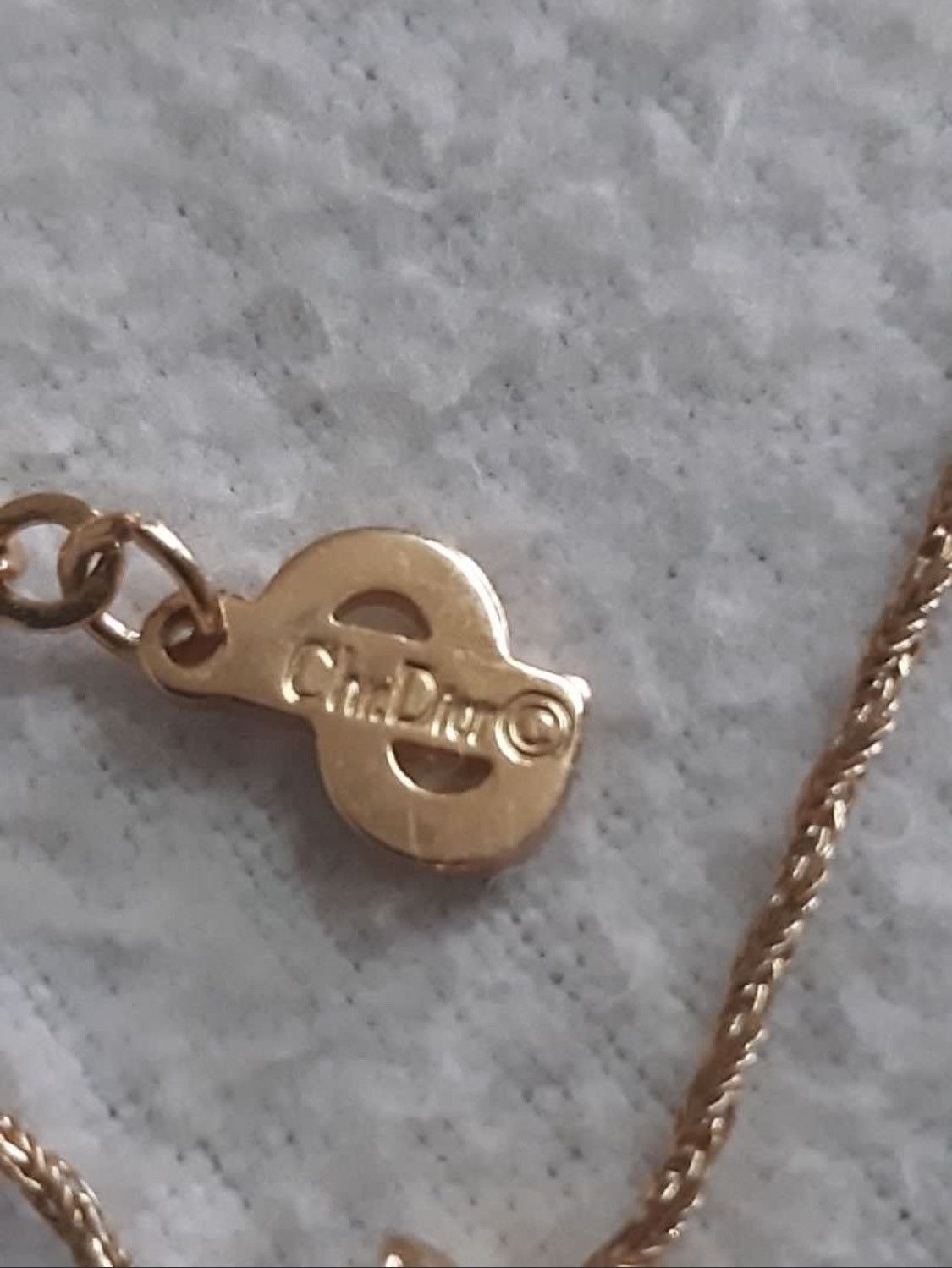 Dior Christian Dior Crystal Pendant Gold Tone Neckless Size ONE SIZE - 2 Thumbnail