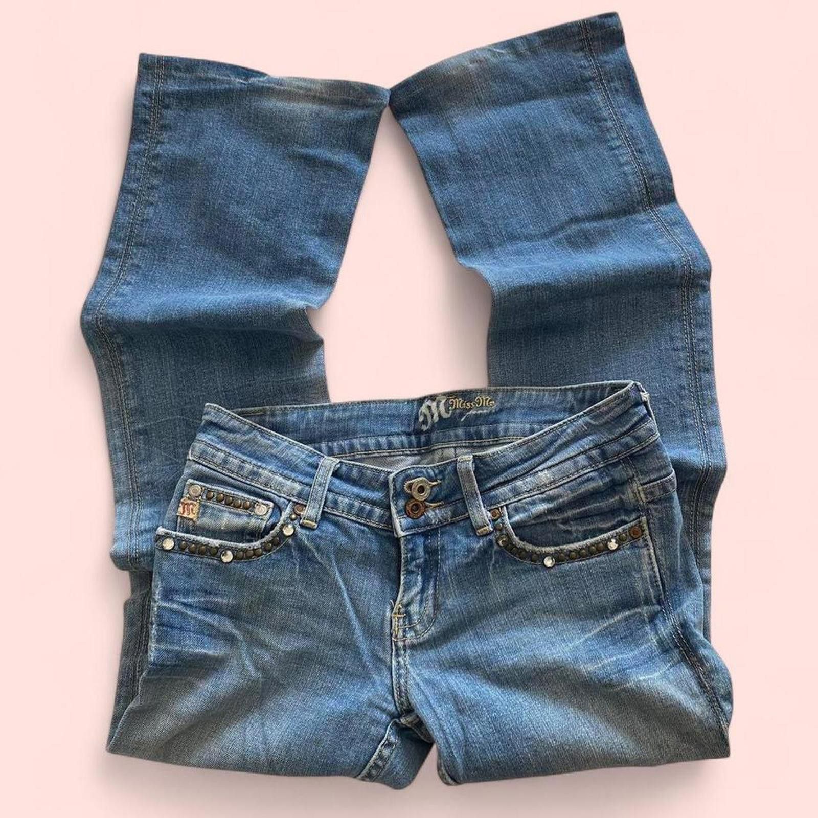 Designer Vintage styled Low-rise flare jeans Size 26" / US 2 / IT 38 - 1 Thumbnail