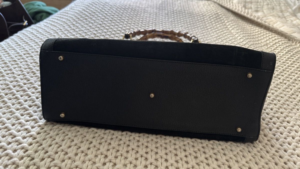 Gucci Vintage Bamboo Black Suede and Leather Gucci Handbag Size ONE SIZE - 3 Thumbnail