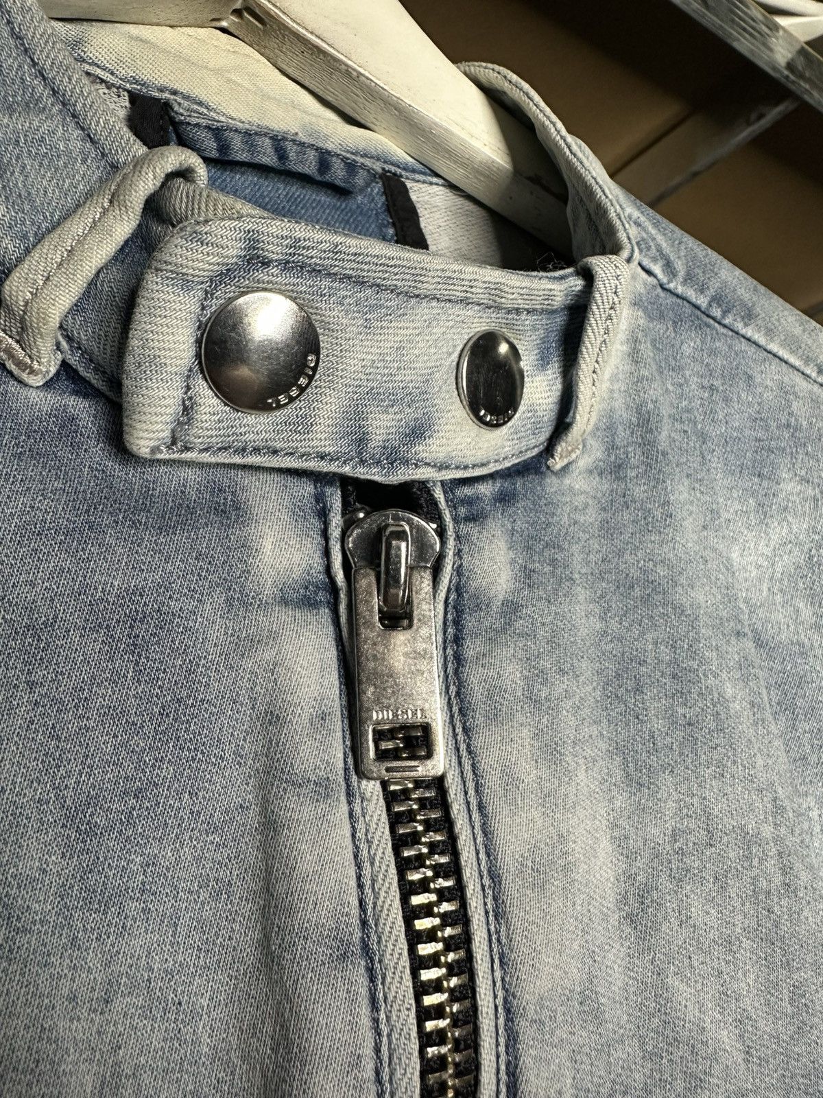 Diesel DIESEL JOGGJEANS DENIM JACKET MENS SIZE M LIGHT BLUE BIKER Size US M / EU 48-50 / 2 - 6 Thumbnail