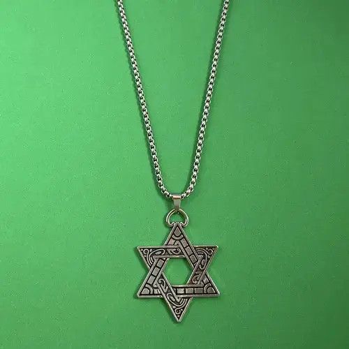 Jewelry Titanium Steel Six Point Star Pendant Necklace for Men Women Size ONE SIZE - 1 Thumbnail