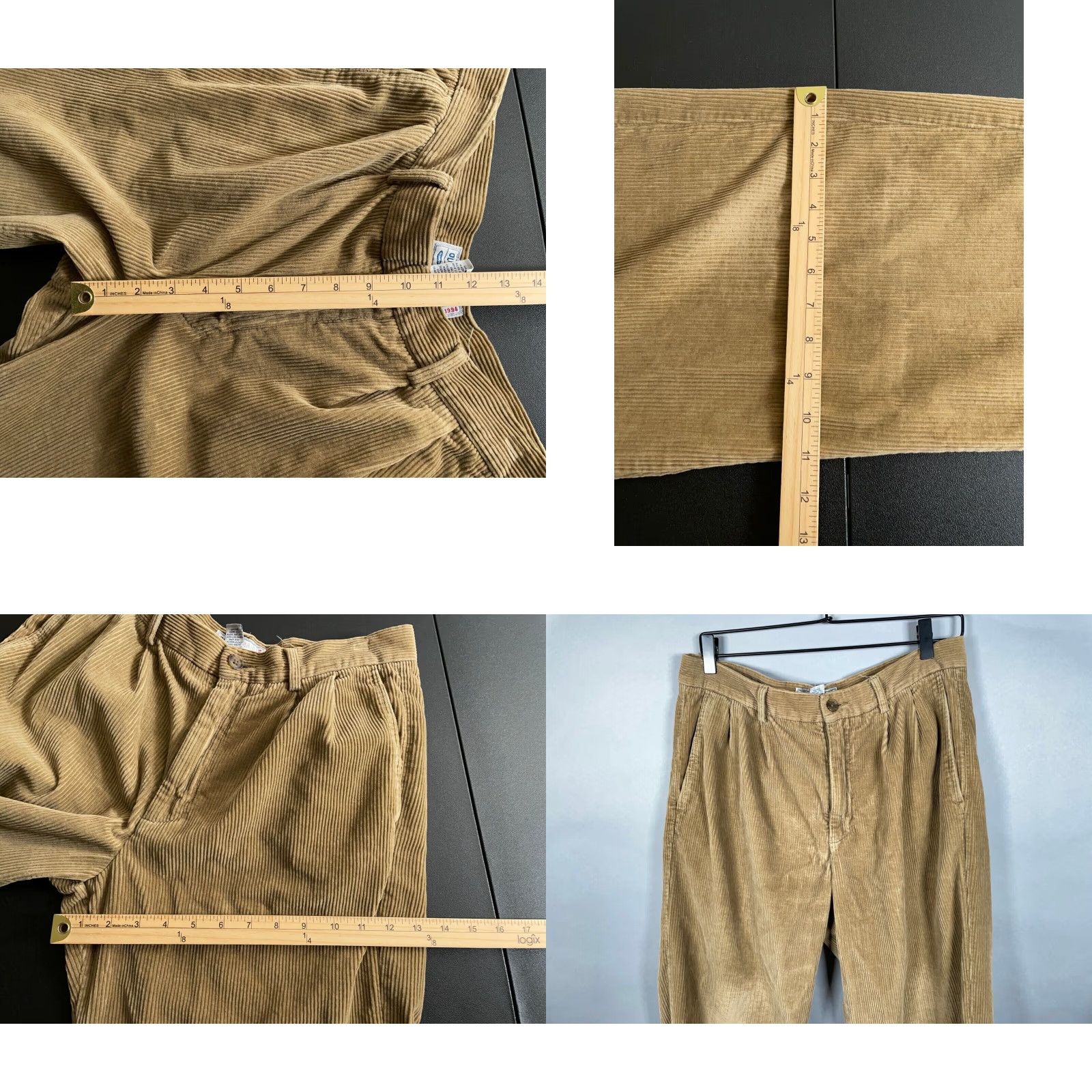 Vintage VTG Vintage Corduroy Pleated Pants - Men’s 32 x 28 - Brown Baggy/Relaxed Fit Chino Style 90s Hipster Retro Bags ZIP Fly Mens 32/28 tag Size US 32 / EU 48 - 8 Thumbnail