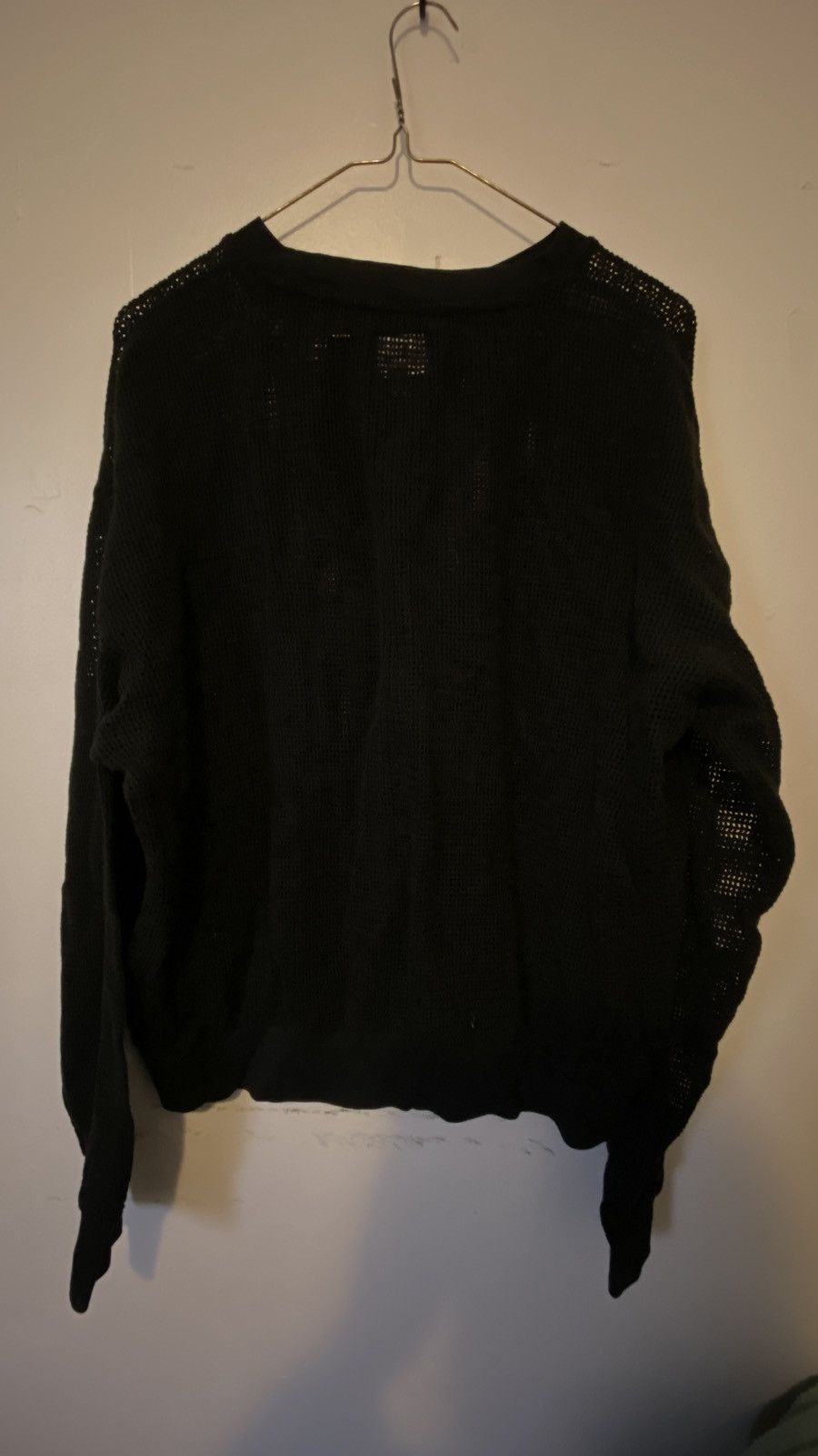 Stussy Stussy Cotton Mesh LS Crew Black Sweater Size M | Grailed