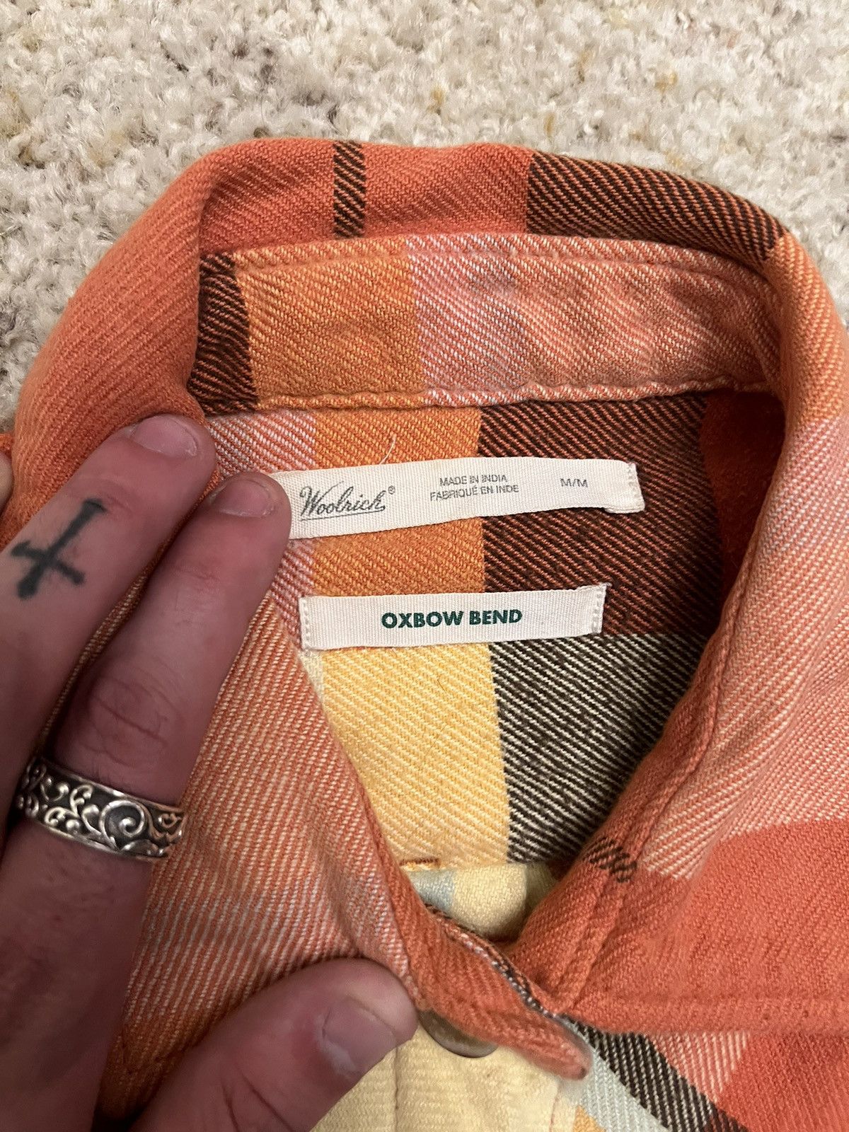 Vintage × Woolrich Woolen Mills Vintage Woolrich Oxbow orange tan plaid flannel Size US M / EU 48-50 / 2 - 2 Thumbnail