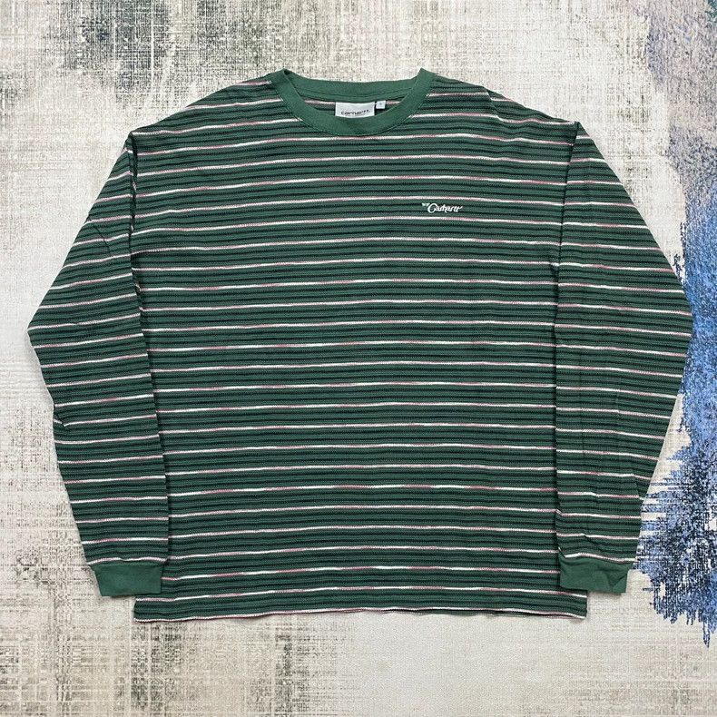 Vintage Carhartt Striped Long Sleeve T-Shirt-yf Size US S / EU 44-46 / 1 - 1 Thumbnail