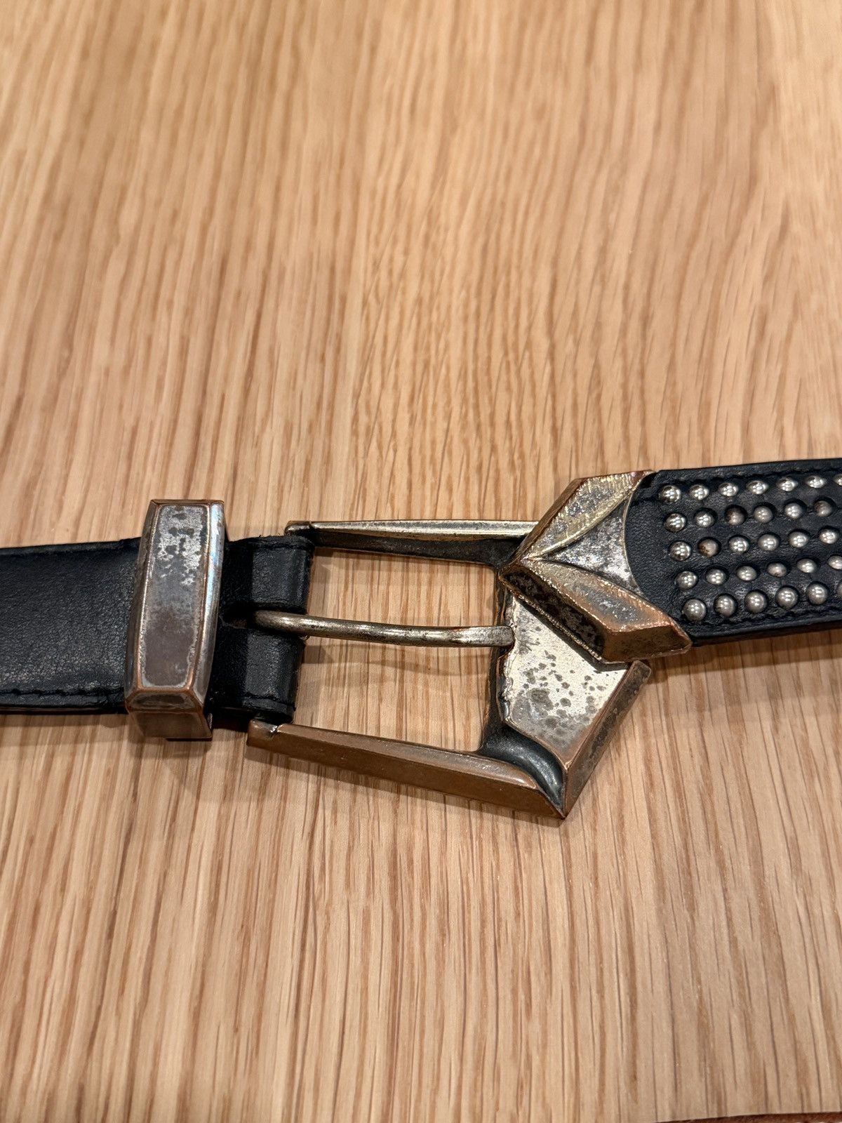 Balmain Decarnin FW 2010 Heavy Stud Leather Belt Size 36 - 4 Thumbnail