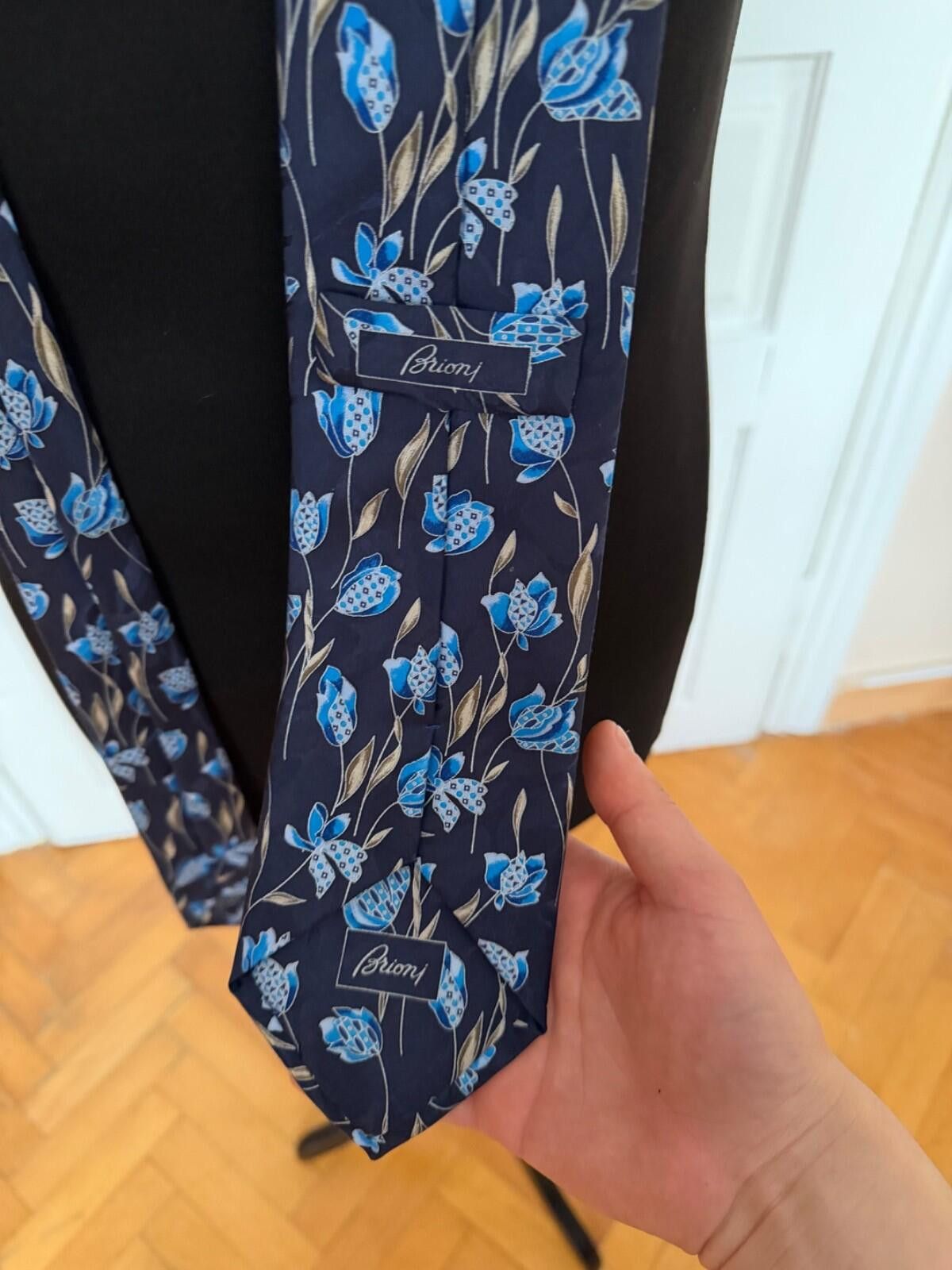 Brioni Brioni Silk Blue Flovers Tie Size ONE SIZE - 7 Thumbnail