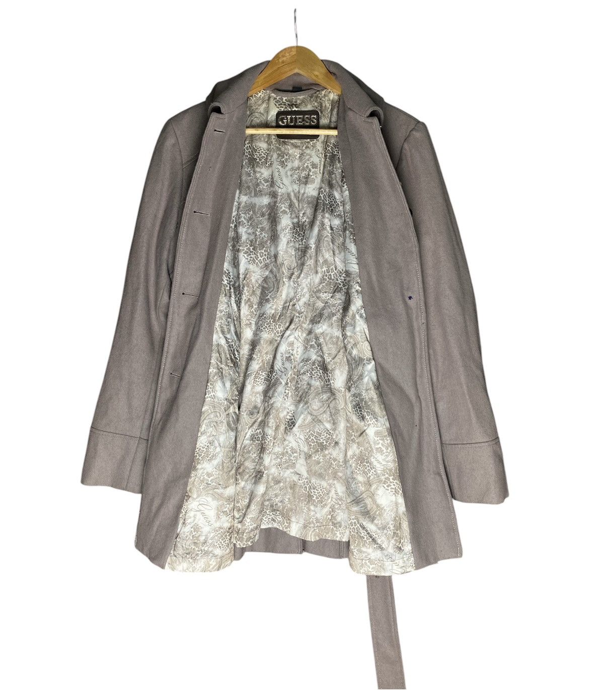 Guess × Vintage Vintage Guess Los Angeles Wool Trench Coat Jacket Size XL / US 12-14 / IT 48-50 - 7 Thumbnail