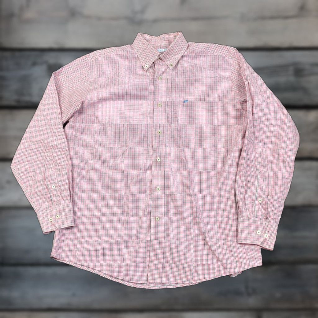 Southern Tide Southern Tide Shirt Button-Up Pink Small Grid Check Pattern Adult Large Preppy Size US L / EU 52-54 / 3 - 1 Thumbnail