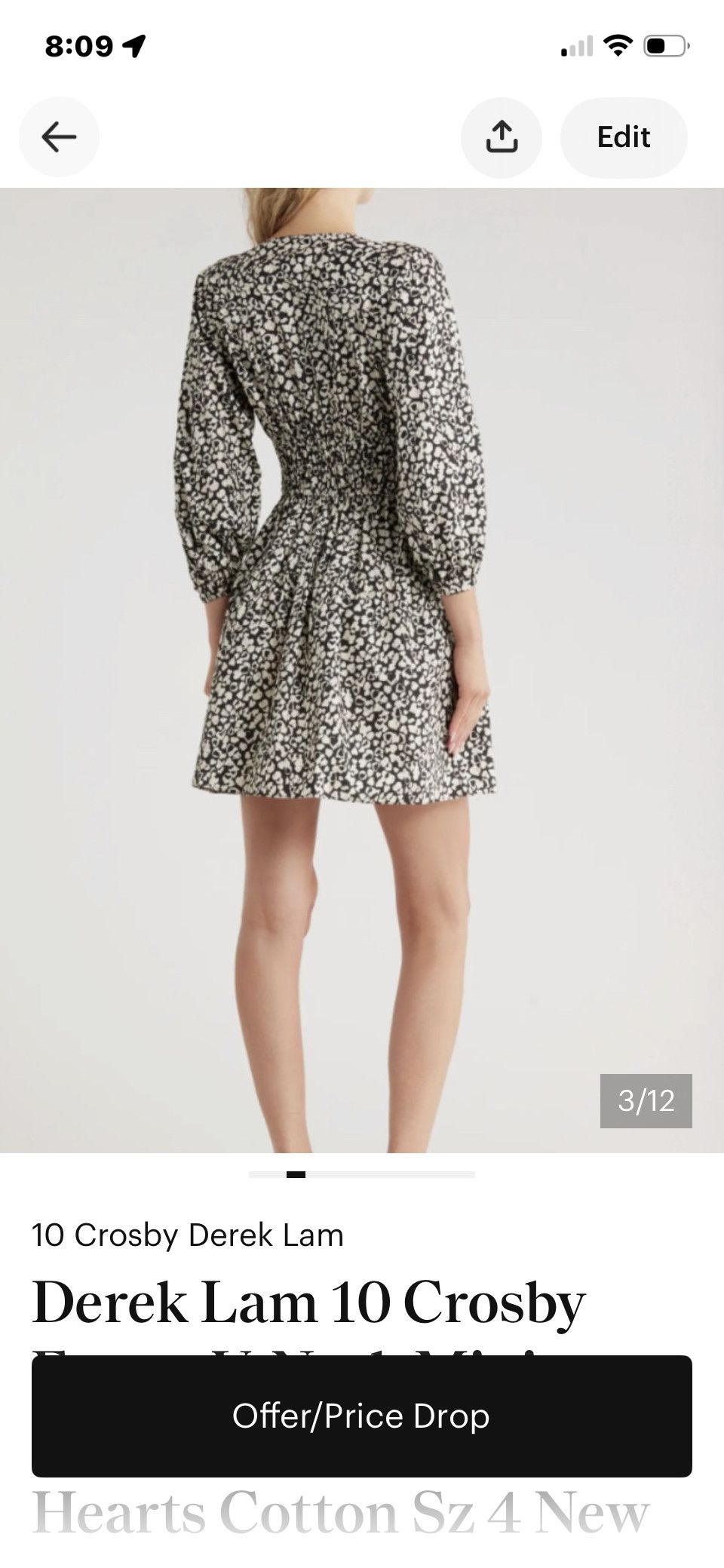 Derek Lam 10 Crosby Derek Lam 10 Crosby V-Neck Mini Dress Hearts Cotton Sz 4 New Size S / US 4 / IT 40 - 3 Thumbnail