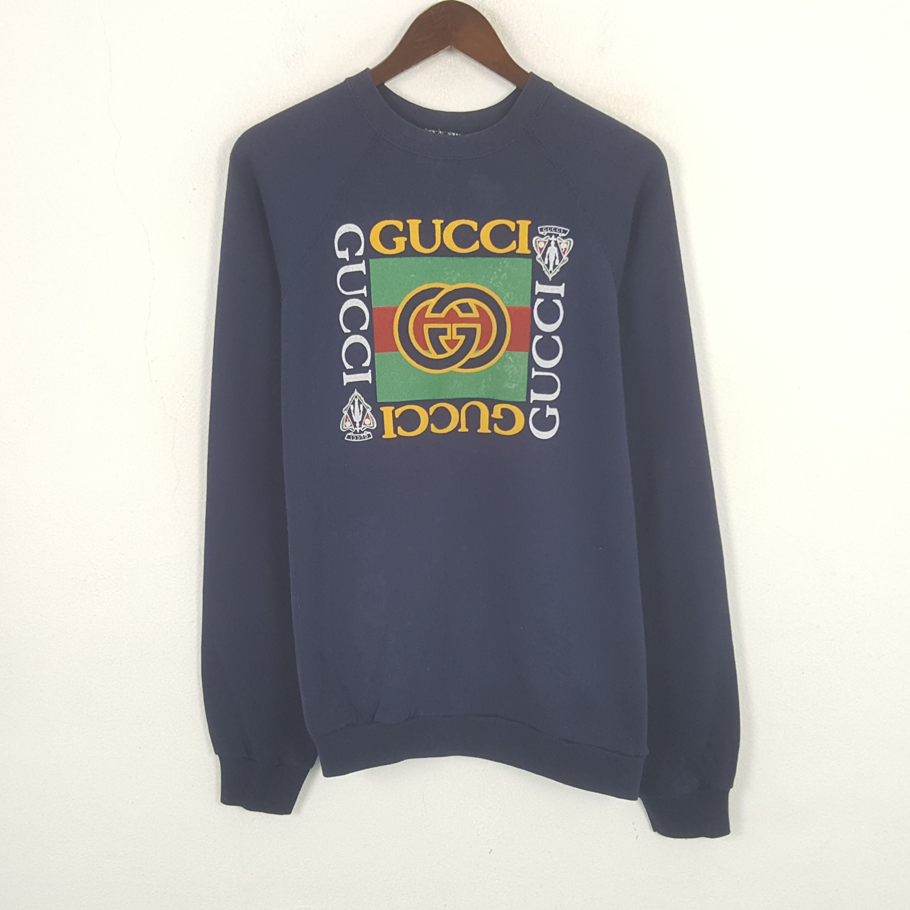 Designer Vintage Gucci Square Logo Sweatshirt Size US L / EU 52-54 / 3 - 1 Thumbnail