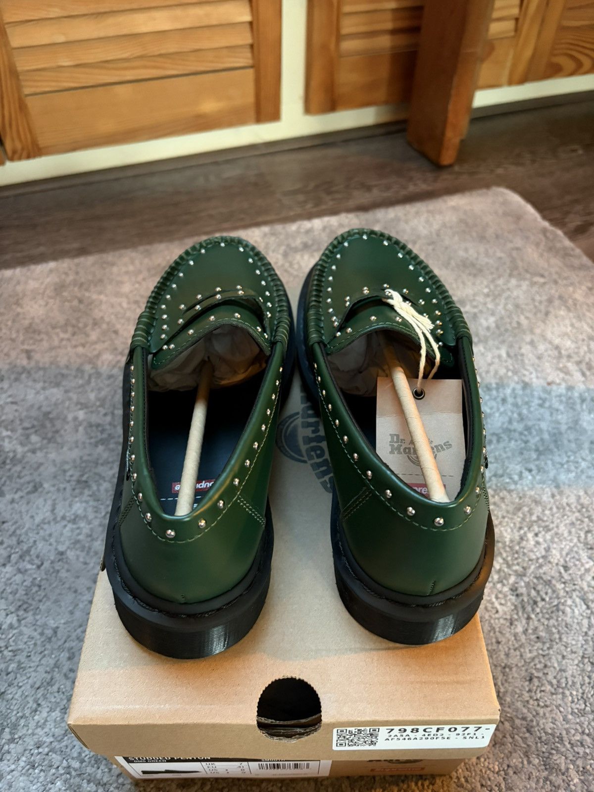 Dr. Martens × Supreme Supreme Dr. Martens Studded Penton Loafer Green Size US 8 / EU 41 - 3 Thumbnail