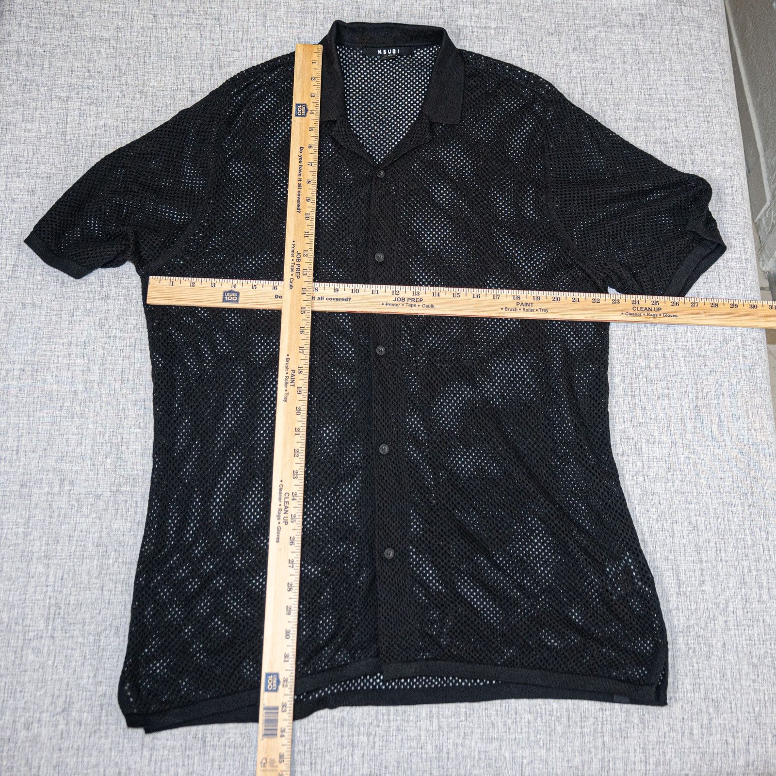 Ksubi Ksubi XL Open Knit Resort Camp Shirt short Sleeve in Black Size US XL / EU 56 / 4 - 9 Thumbnail