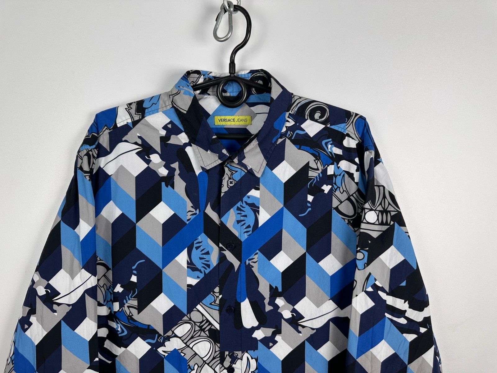 Versace Versace Jeans Print Shirt Button Down Blue Mens Size XL Size US XL / EU 56 / 4 - 2 Thumbnail