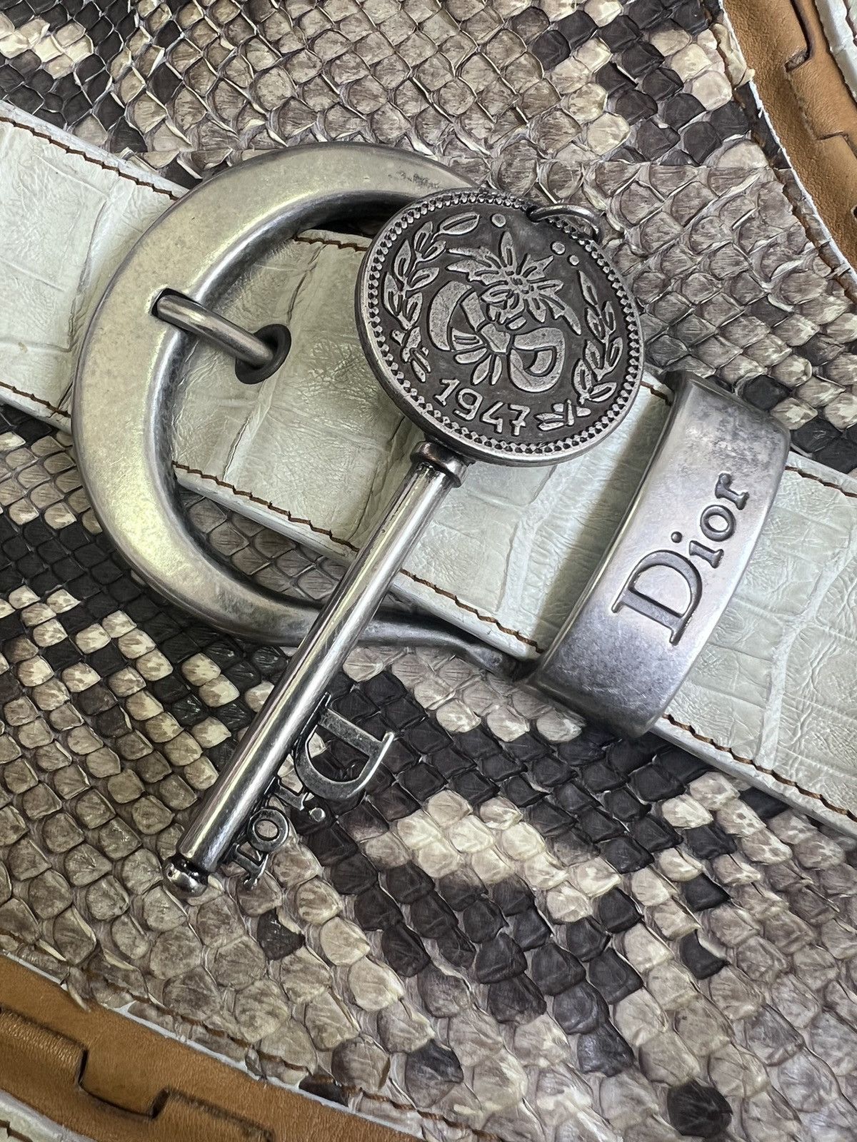 Dior × John Galliano Dior Limited Edition python and alligator skin gaucho Bag Size ONE SIZE - 6 Thumbnail