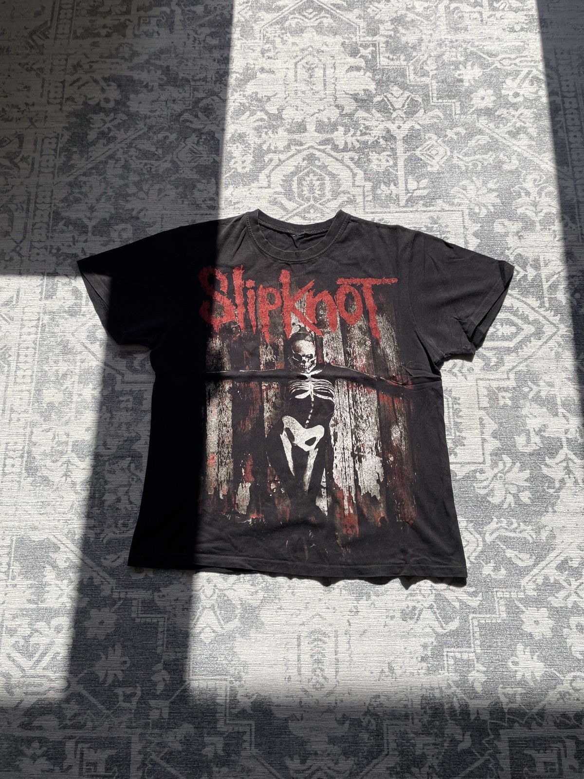 Pre-owned Band Tees X Rock T Shirt Distressed Vintage Slipknot .5: The Gray Chapter T-shirt In Black