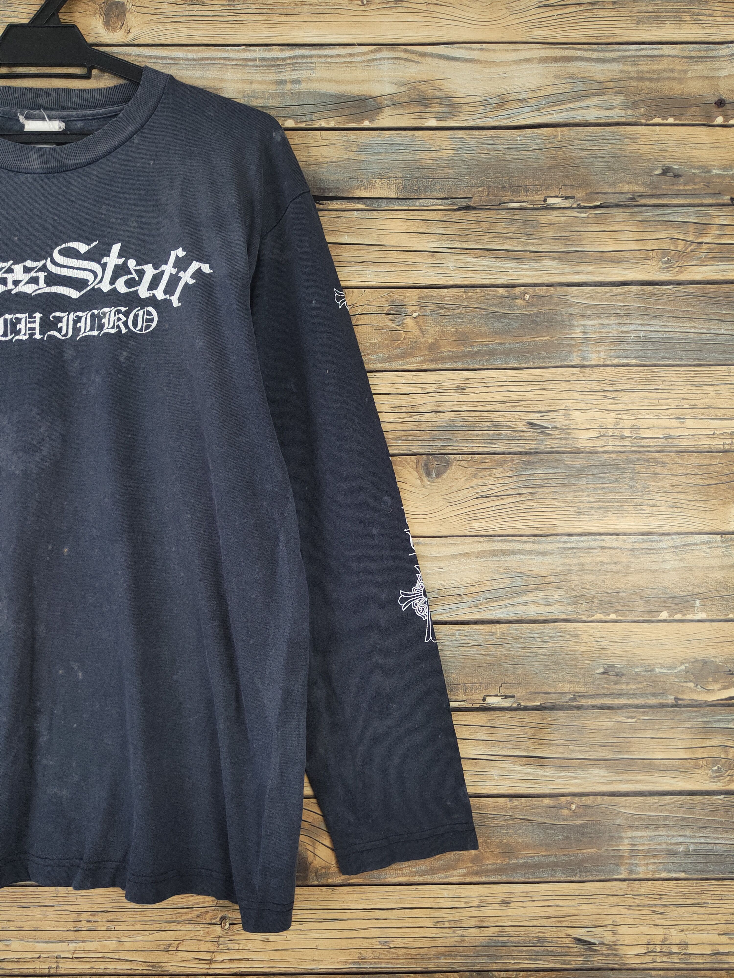 Japanese Brand DL Boss Staff like Chrome Heart Navy Faded shirt #618 Size US L / EU 52-54 / 3 - 6 Thumbnail