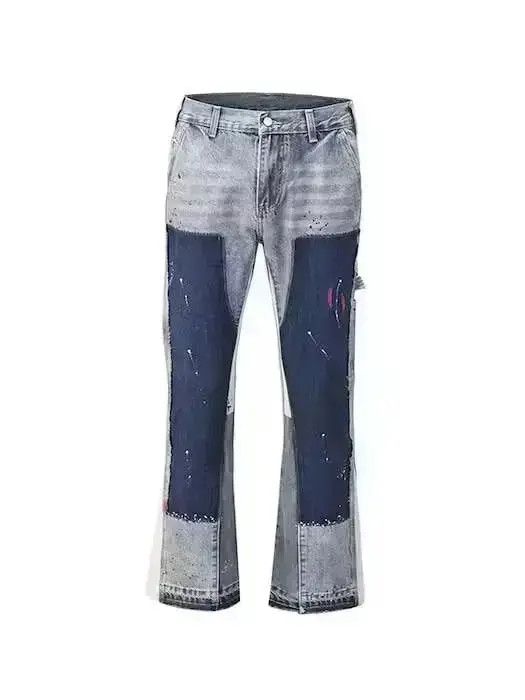 Japanese Brand Paint Splatter Stacked Denim Jeans Size US 34 / EU 50 - 6 Thumbnail