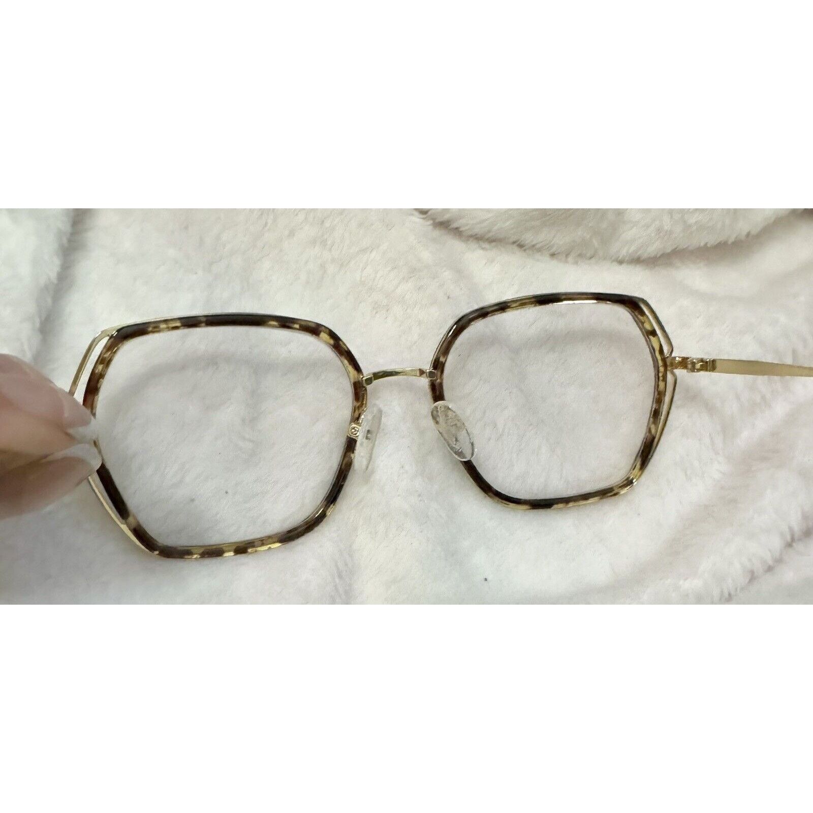 Other Zenni Geometric Glasses Frames Tortoiseshell, Gold 19 54 145 Size ONE SIZE - 8 Thumbnail