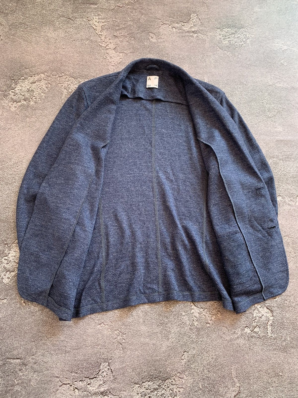 Altea Altea Alfonso Melange 100% Linen Blue Blazer L Size Size 44S - 4 Thumbnail
