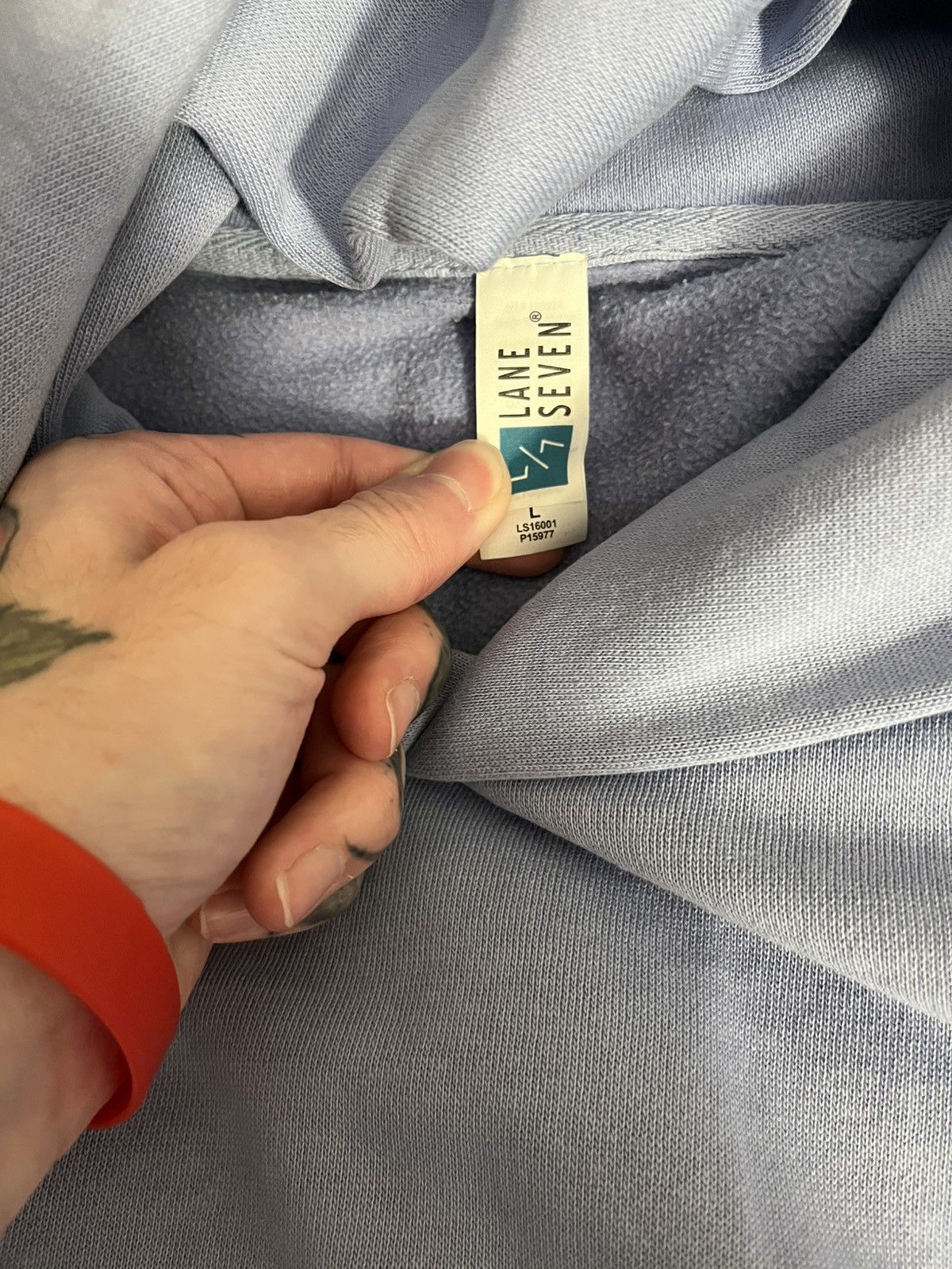 Other Light blue hoodie blank lane seven Size US L / EU 52-54 / 3 - 2 Thumbnail