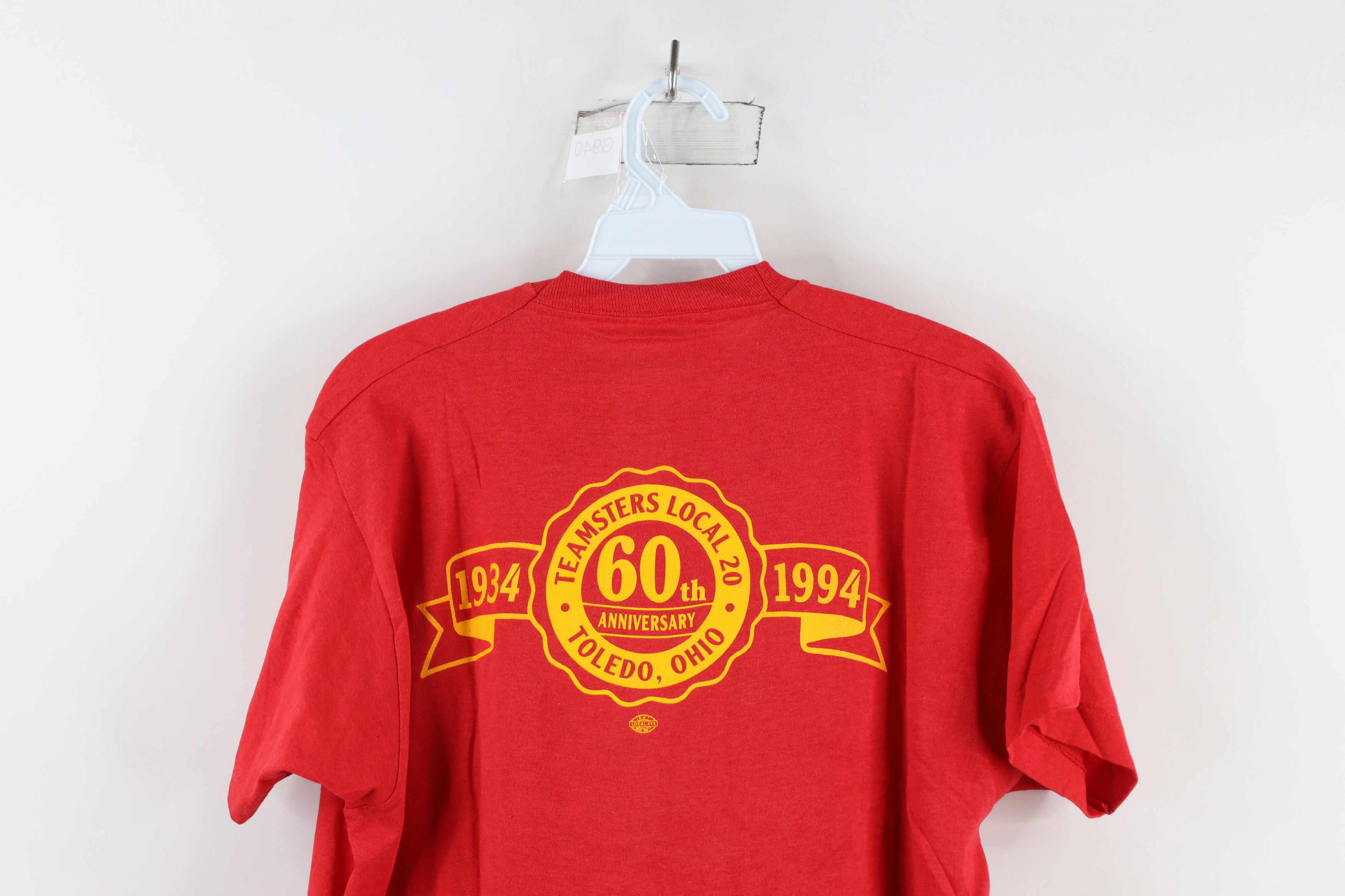 Vintage Deadstock Vintage 90s 20 Teamsters Union T-Shirt Red USA Size US XL / EU 56 / 4 - 10 Thumbnail