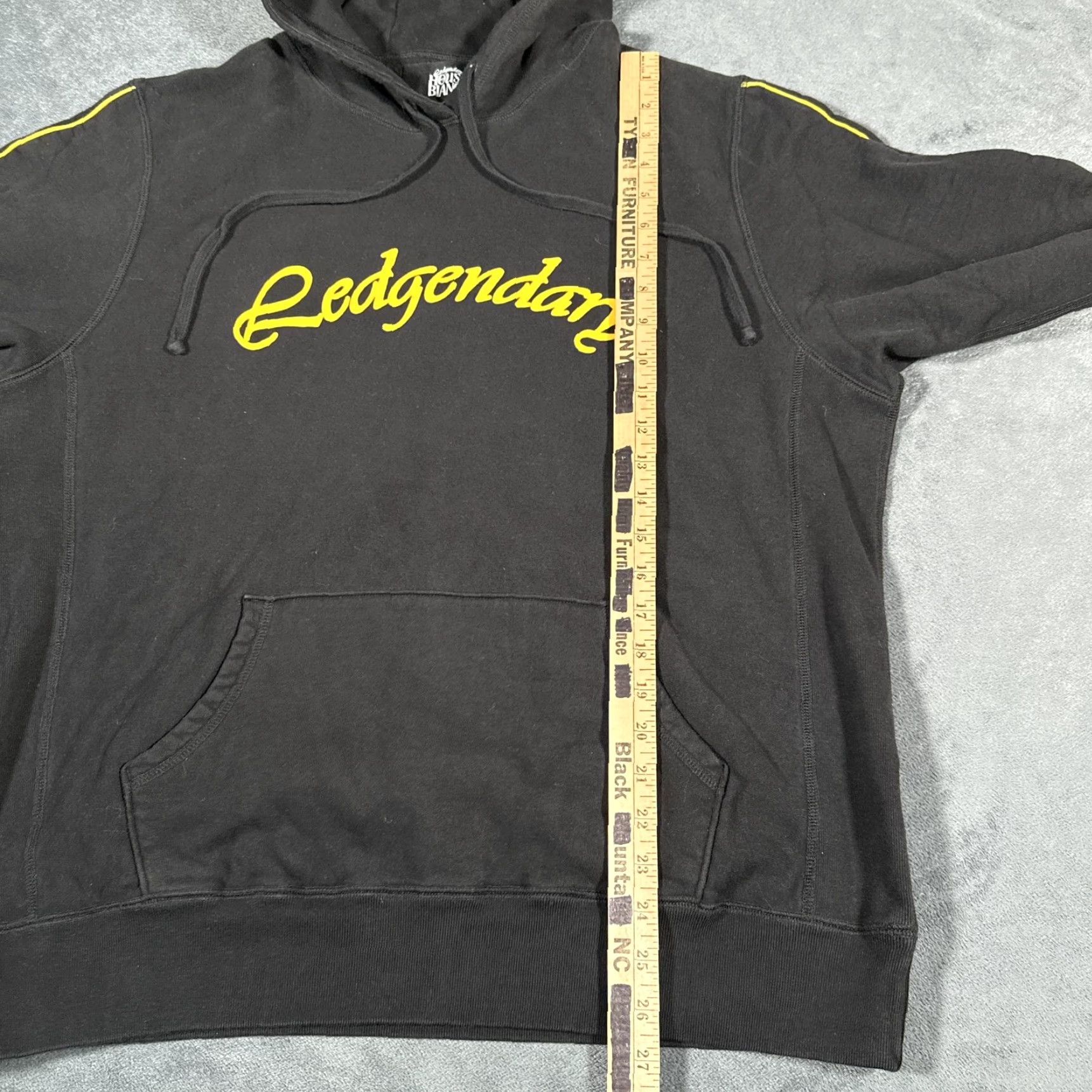 BIANCA CHANDON VINTAGE Ledgendary House Bianca Hoodie Mens XL Black Yellow Graphic Pullover 100% Cotton - 90s-inspired? Size US XL / EU 56 / 4 - 7 Thumbnail