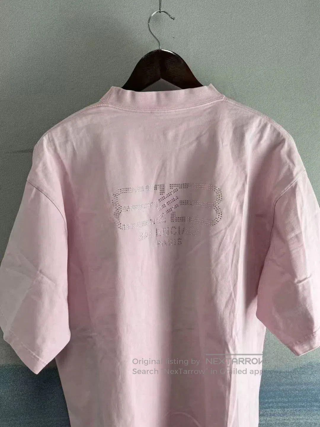 Balenciaga Balenciaga Pink Double B Rhinestone Short-Sleeve. Size M / US 6-8 / IT 42-44 - 3 Thumbnail