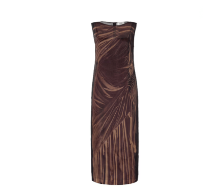 Fendi o1B3y1r0426 Midi Dress in Chocolate Brown Size L / US 10 / IT 46 - 1 Preview