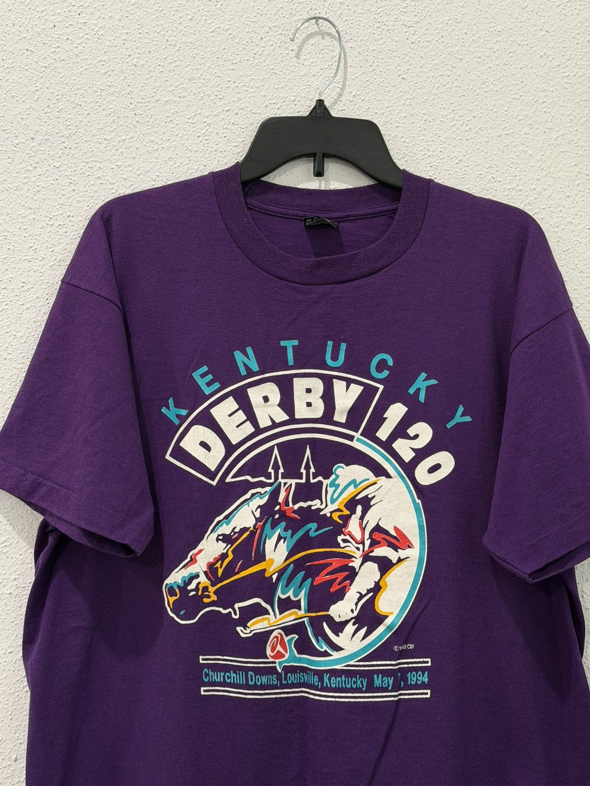 Fruit Of The Loom Vintage 90s Kentucky Derby 120 Graphic Tee 1993 XL Made USA Size US XL / EU 56 / 4 - 2 Thumbnail