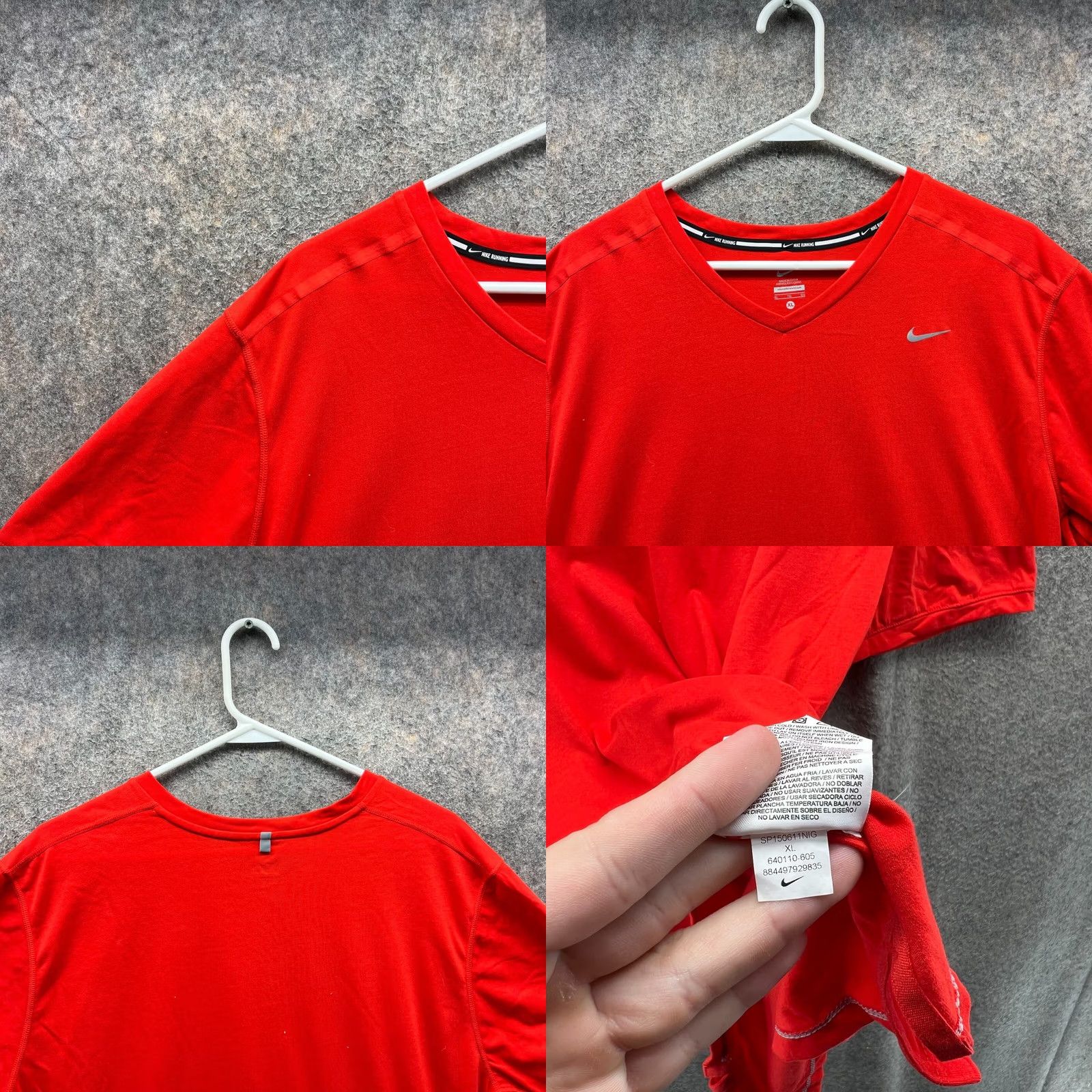 Nike VINTAGE Nike Shirt Mens XL Crimson Red Jersey Swoosh Logo V-Neck T-Shirt Sports Size US XL / EU 56 / 4 - 8 Thumbnail