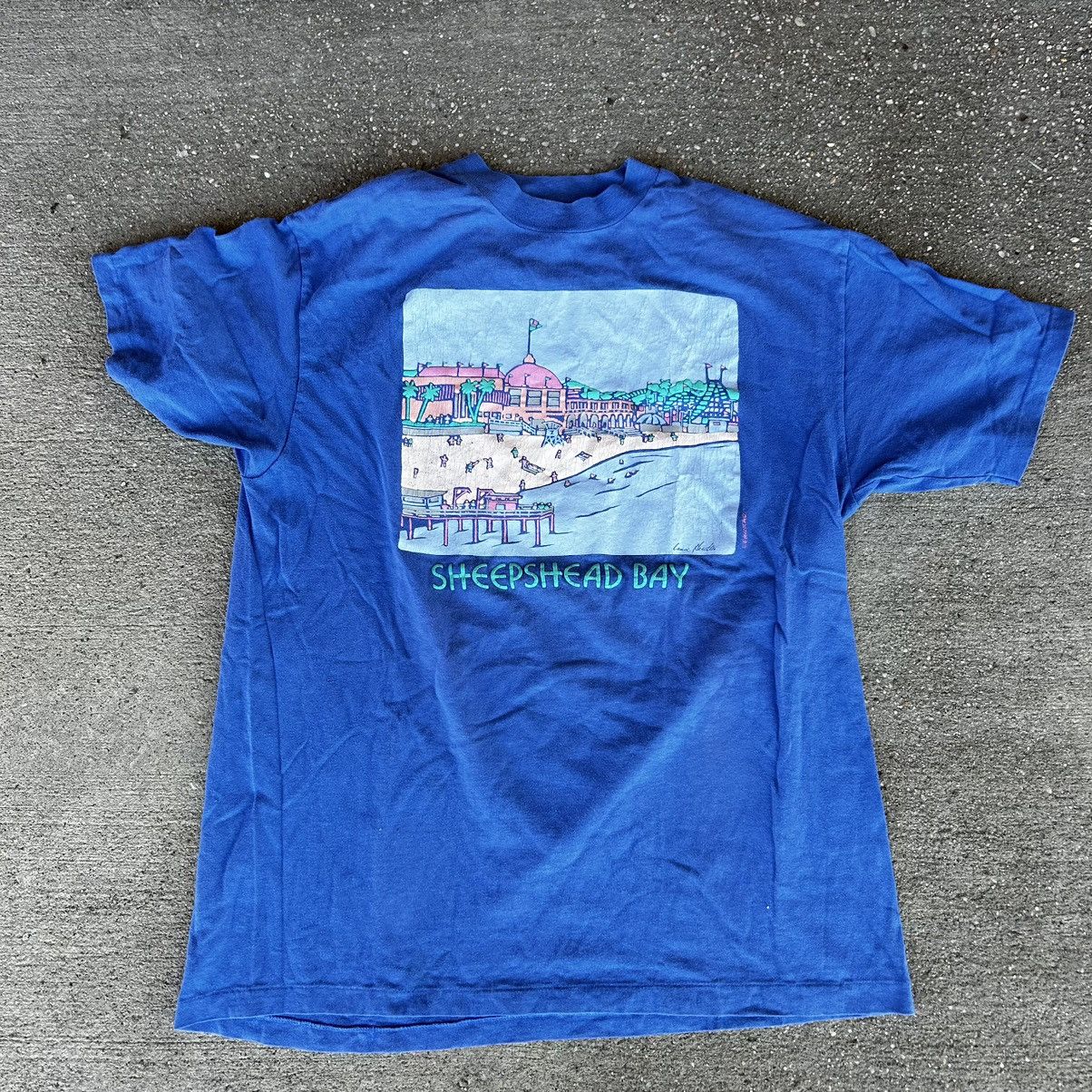 vintage 1980s Sheepshead Bay Brooklyn graphic art T-shirt