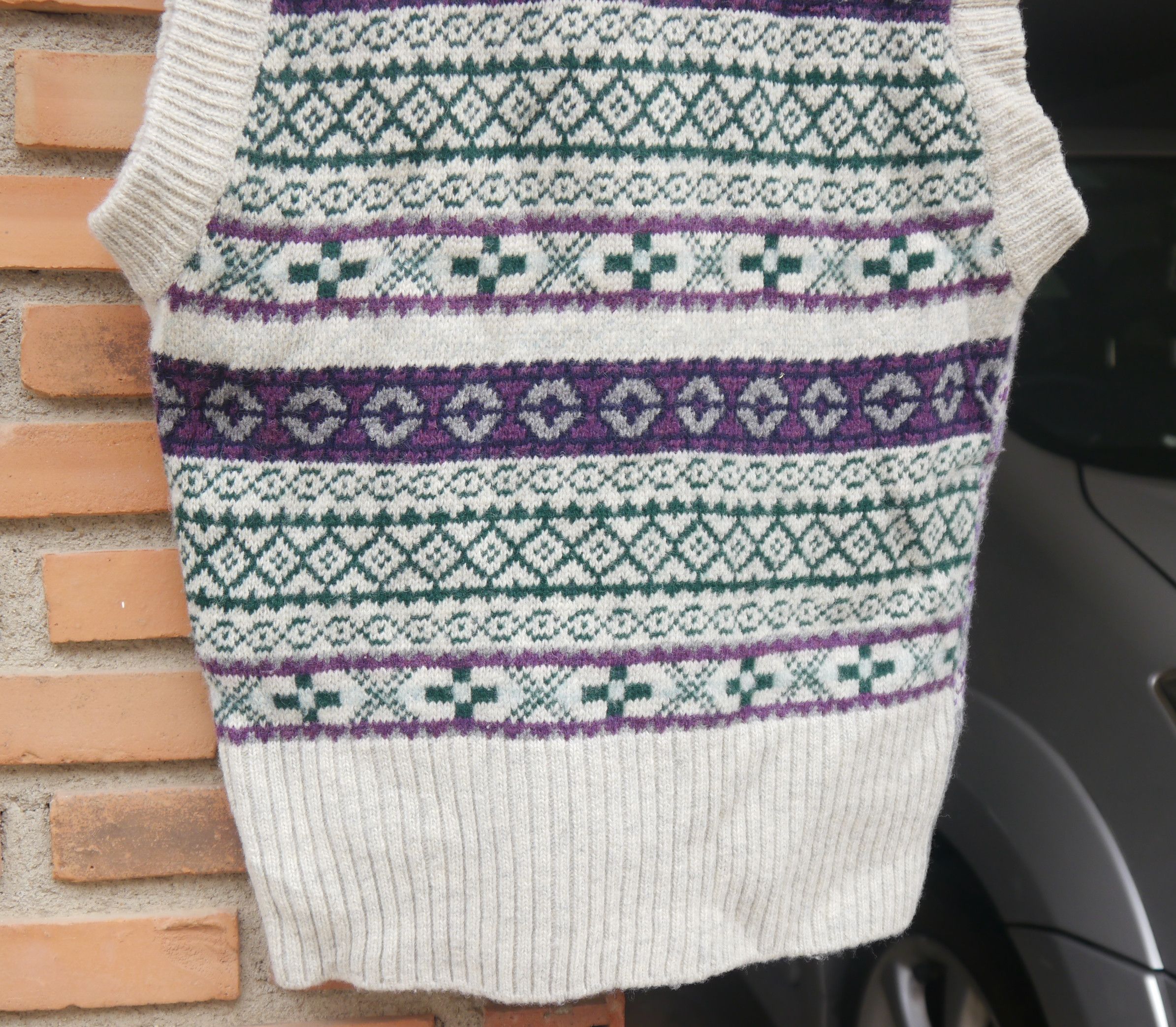 Japanese Brand (J721) Beams Boy Maturely Purple Gray V neck Fair Isle Style Size S / US 4 / IT 40 - 7 Thumbnail