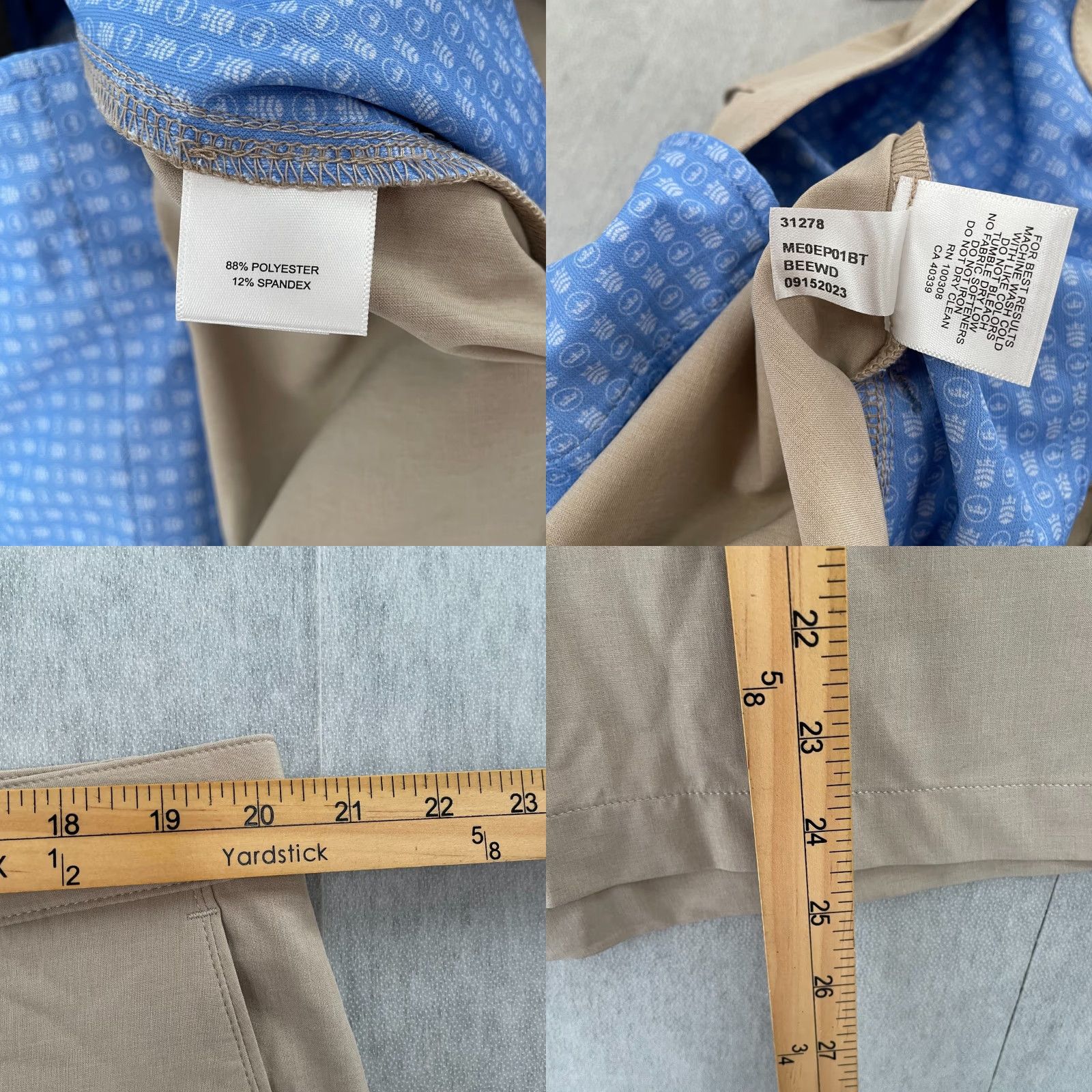 Peter Millar Peter Millar Shorts Mens 40 Tan Long Crown Sport Performance Short Flat Front Pockets Chino Be​ige NEW Size US 40 / EU 56 - 8 Thumbnail