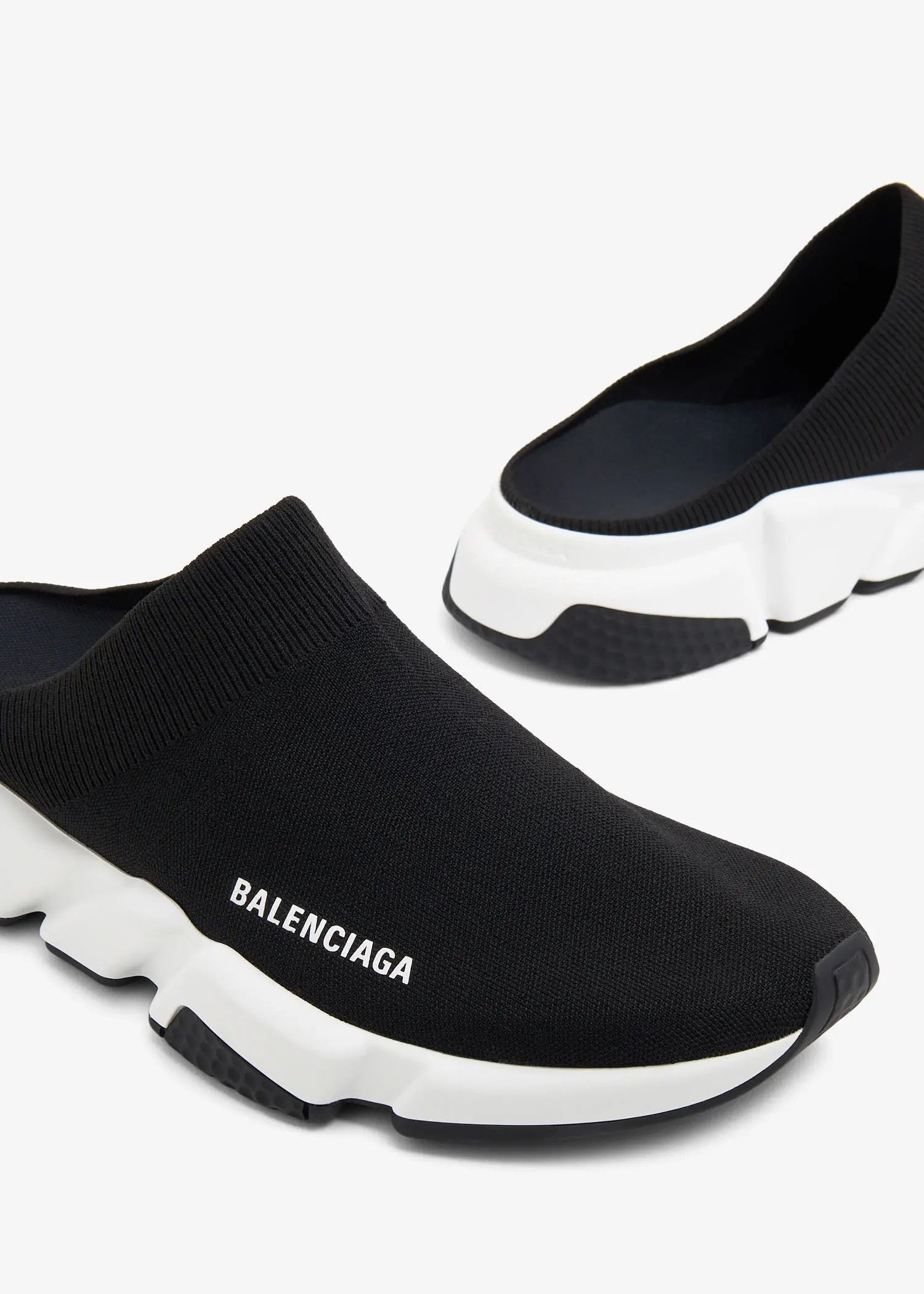 Balenciaga o1w1db10625 Speed Recycled Knit Mules in Black Size US 9 / IT 39 - 2 Thumbnail