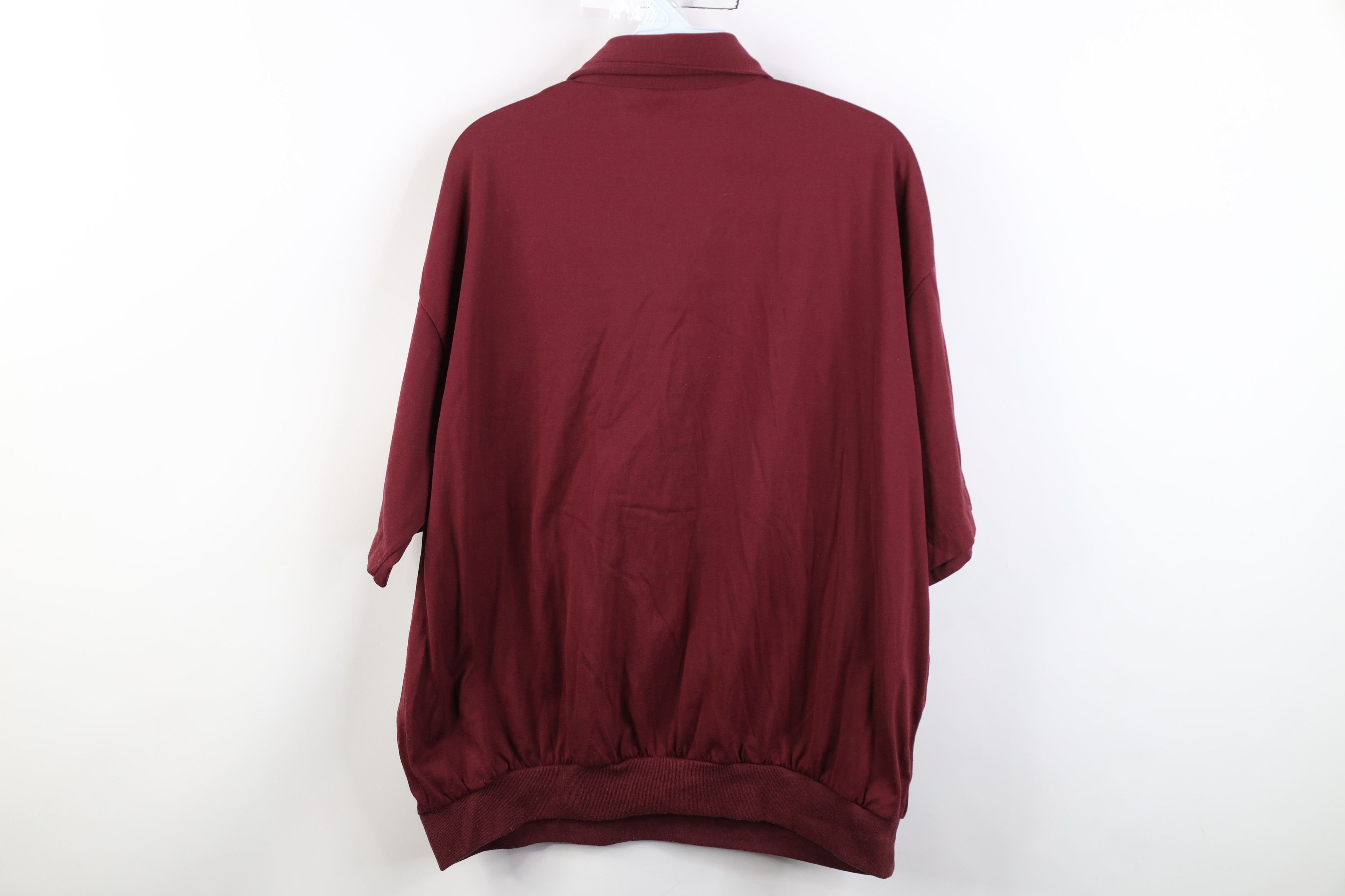Vintage Vintage 90s Streetwear Knit Pullover Polo Shirt Burgundy Mob Size US XL / EU 56 / 4 - 12 Thumbnail