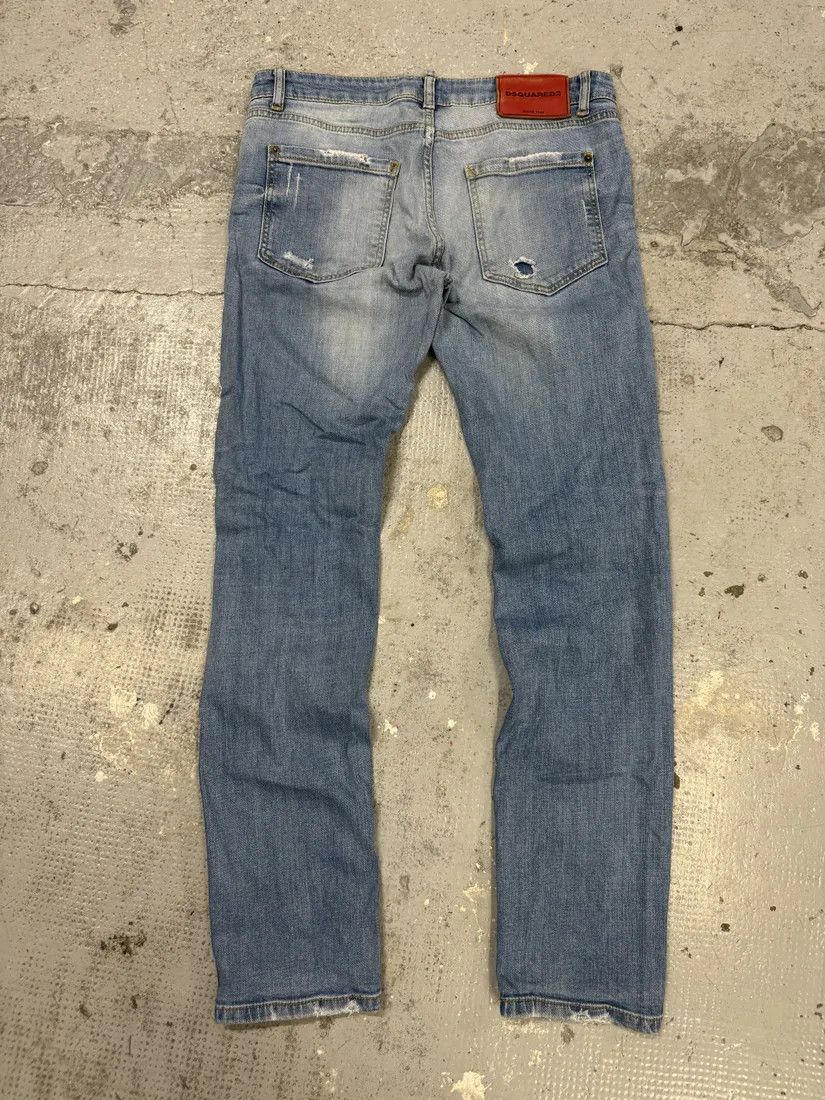 Designer × Dsquared2 × Vintage AW2014 DSquared2 Blue Distressed Patchwork Slim Denim Jeans Size US 31 - 5 Thumbnail