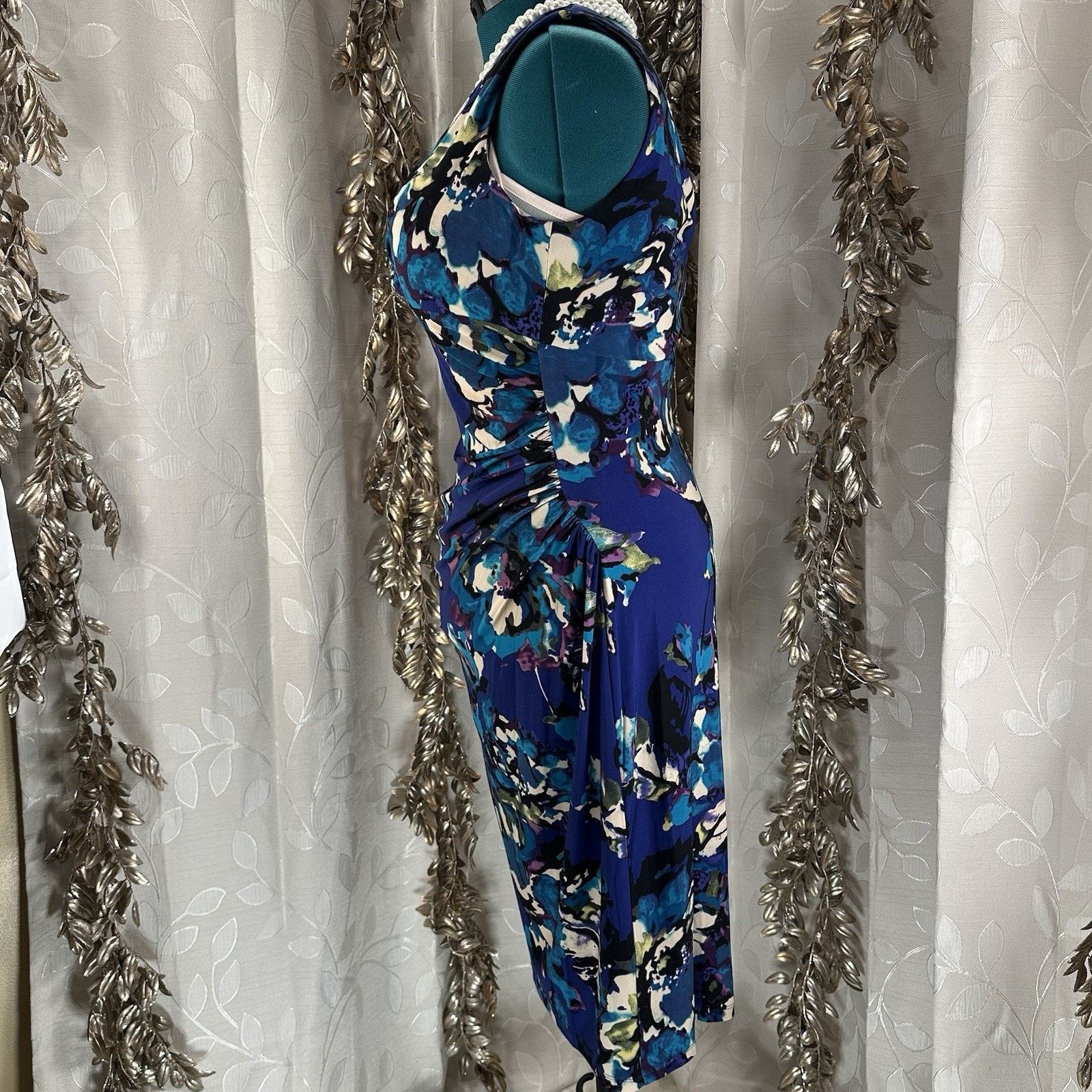 Other American Living Floral Ruched Dress 14 Sleeveless Sheath Size XL / US 12-14 / IT 48-50 - 4 Thumbnail