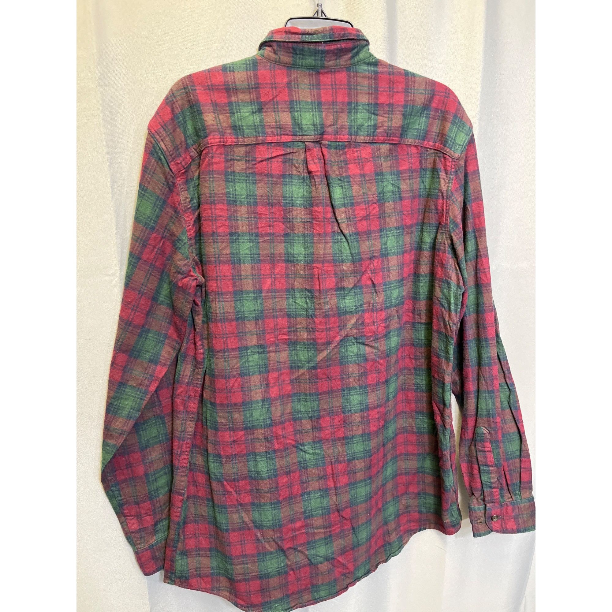 L.L. Bean L.L. Bean SKU 7662 Mens Red and Green Plaid Flannel Shirt Si Size US L / EU 52-54 / 3 - 2 Thumbnail