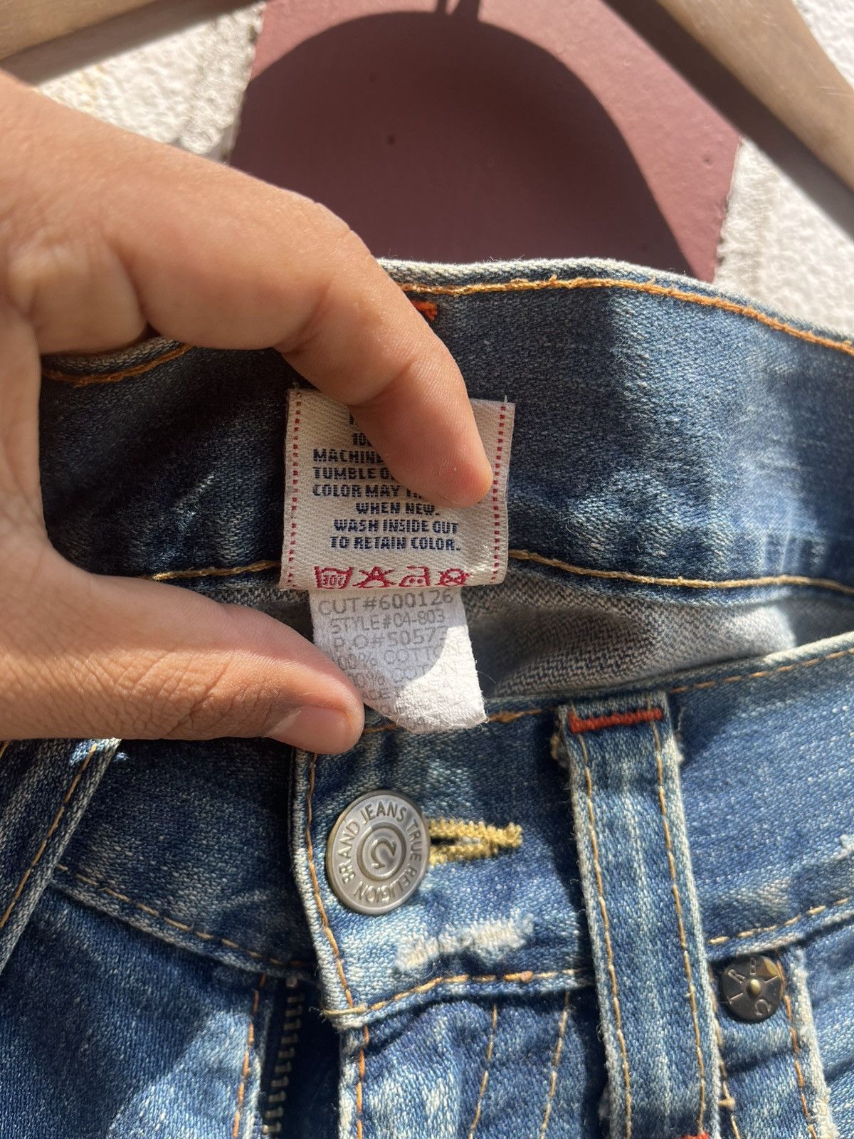 Vintage Thrashed True Religion Joey Bootcut – Heavy Fade Distress Size US 33 - 4 Thumbnail
