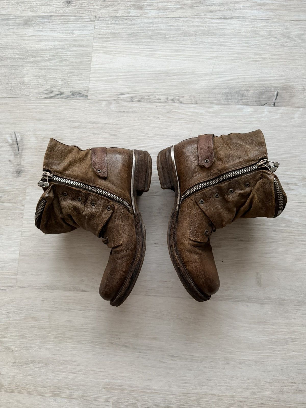 A.S.98 Vintage Italian AS 98 Rick Owens Style Leather Biker Boots Size US 7 / IT 37 - 11 Thumbnail