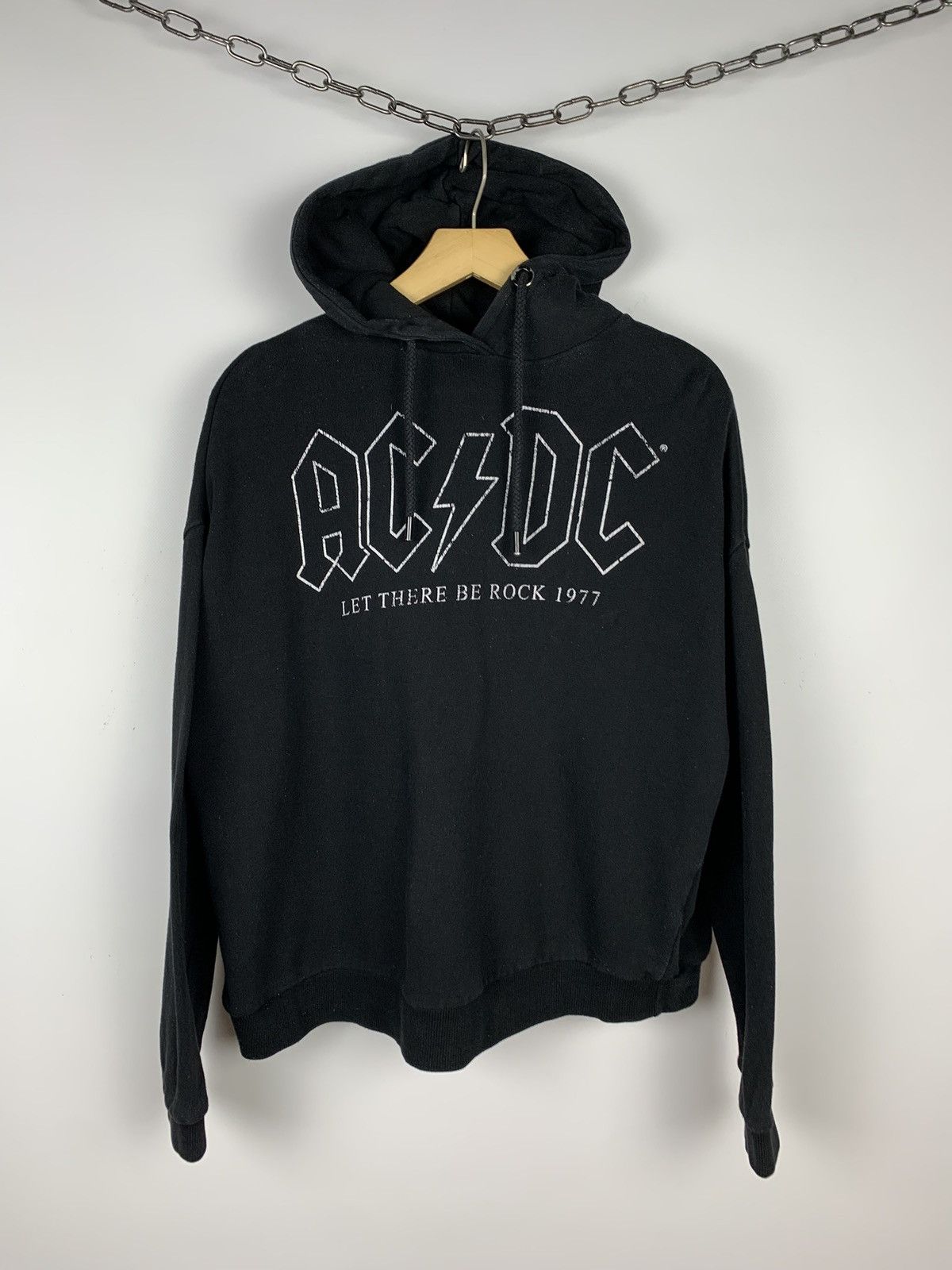 Band Tees Ac/Dc Rock Band 1977 Hoodie Tour Size L Faded Y2K Size L / US 10 / IT 46 - 1 Thumbnail